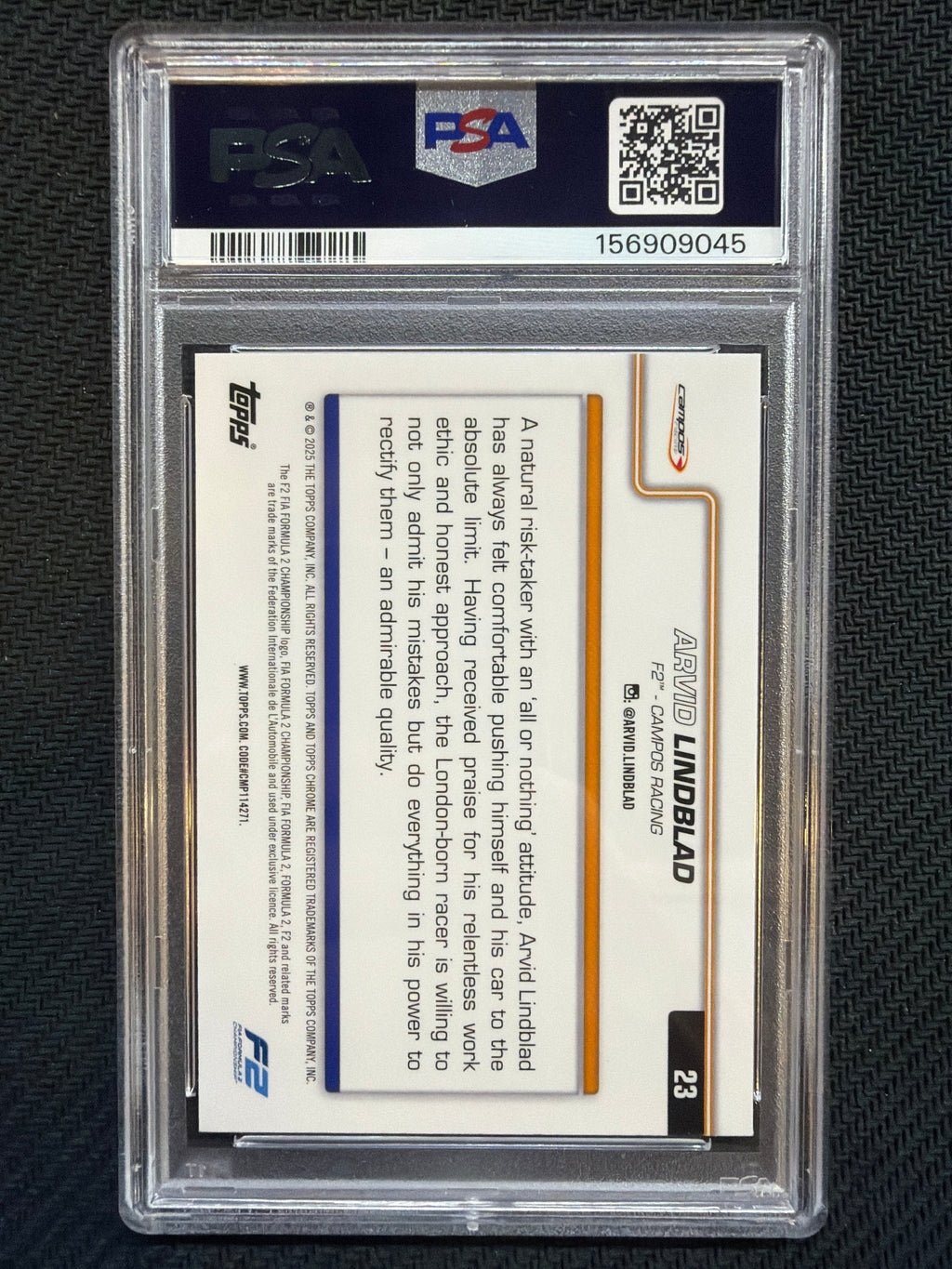 2025 Topps Chrome F1 Arvid Lindblad #23 PSA 9 045