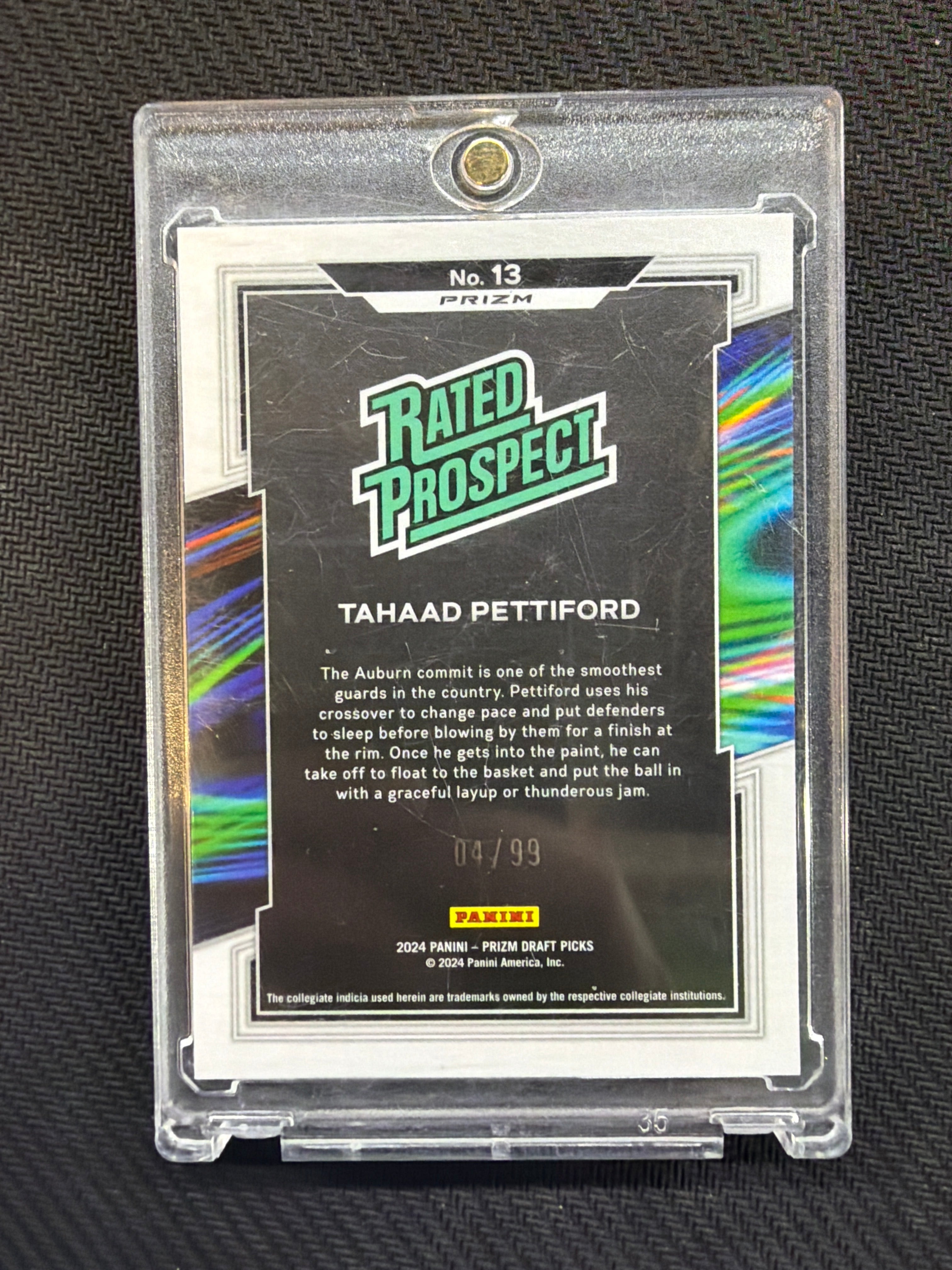 2024 Prizm Draft Picks Tahaad Pettiford Rookie Blue Ice /99 Auburn