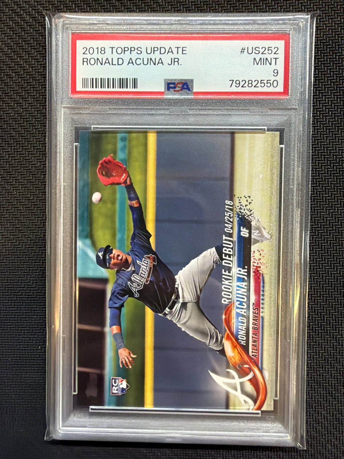 2018 Topps Update Ronald Acuna Jr. Rookie #US252 PSA 9 550 Braves