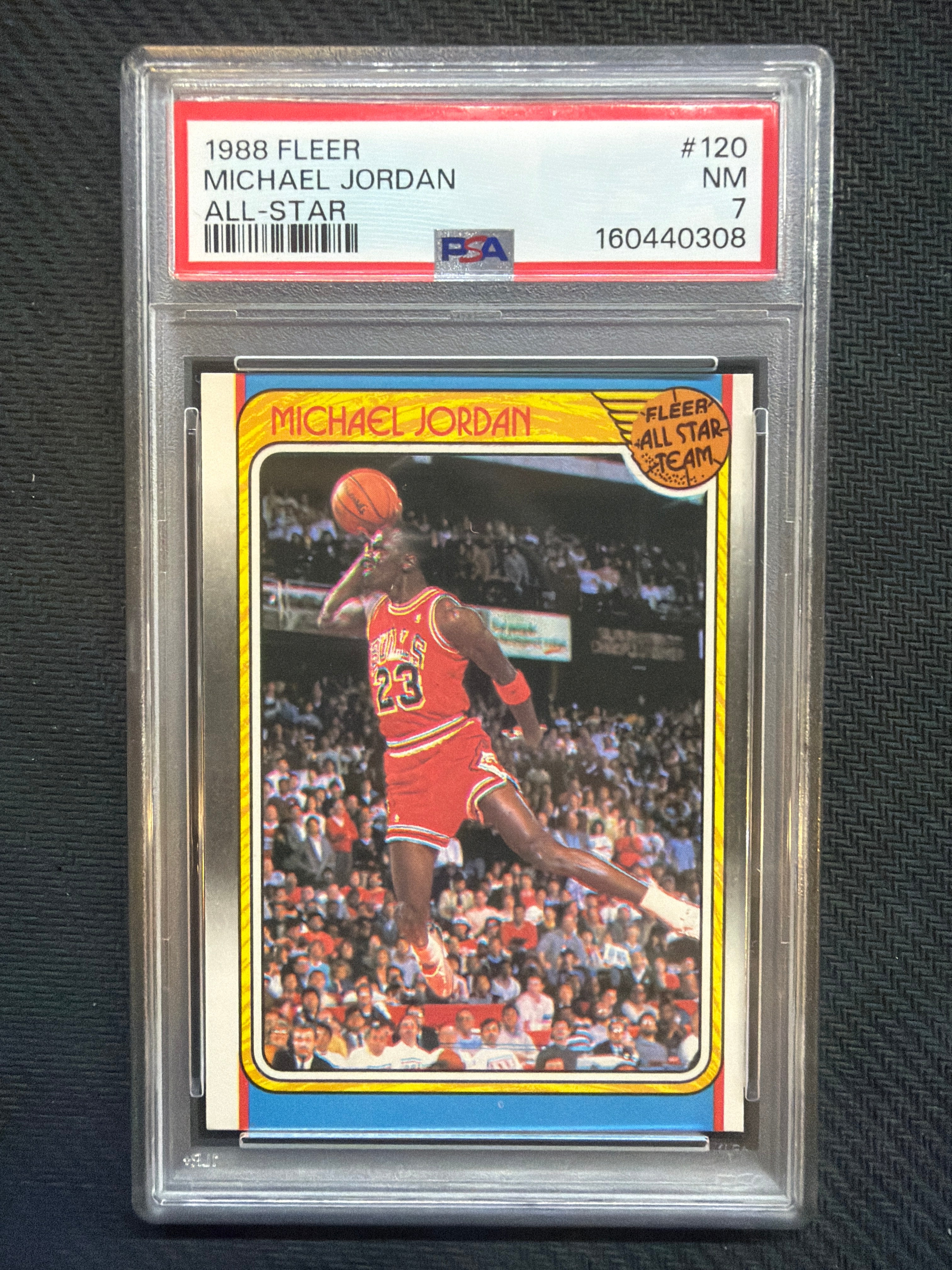 1988 Fleer Michael Jordan All-Star #120 PSA 7 Bulls 308
