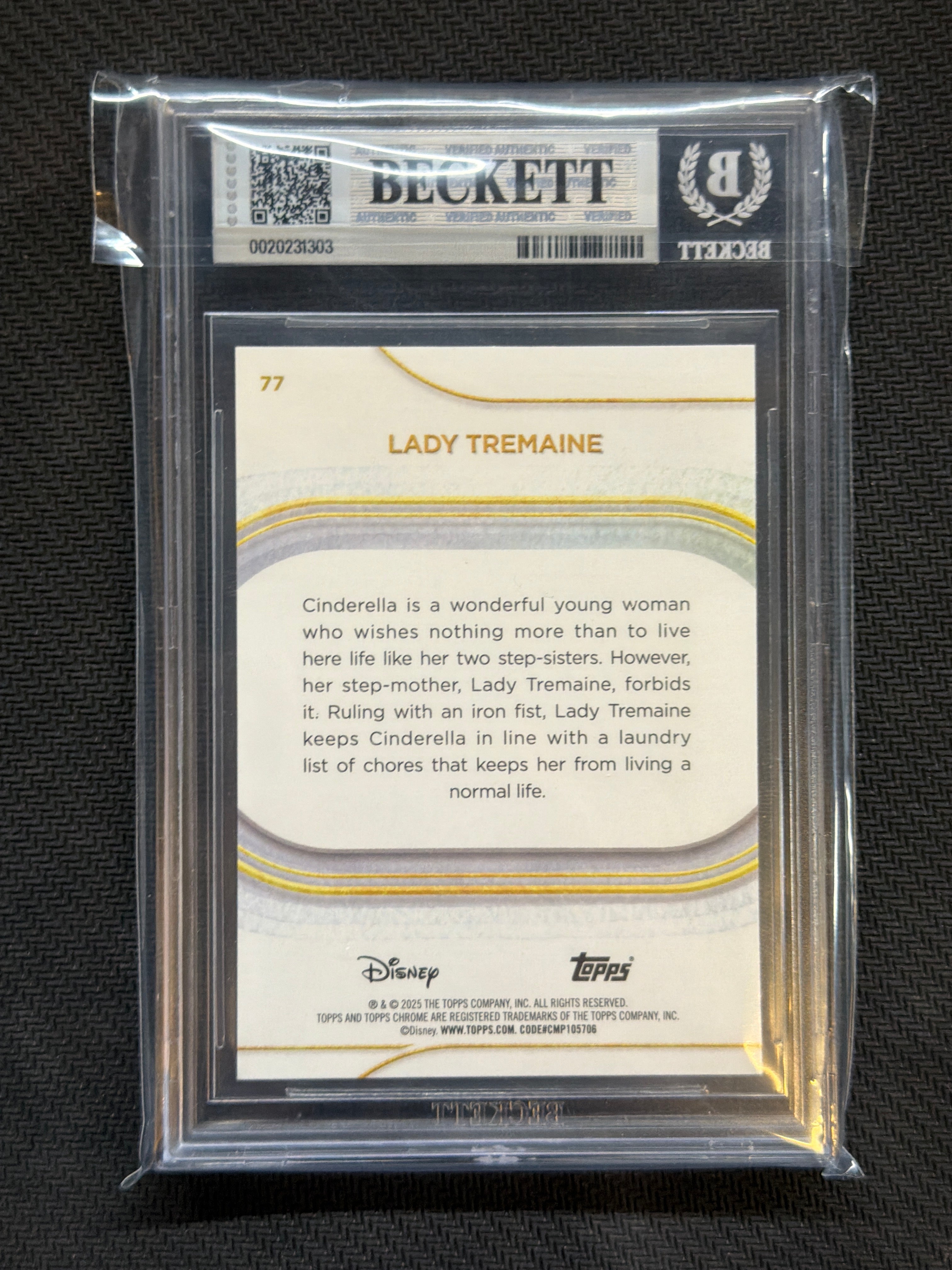2025 Topps Chrome Disney Sapphire Lady Tremaine #77 BGS 9
