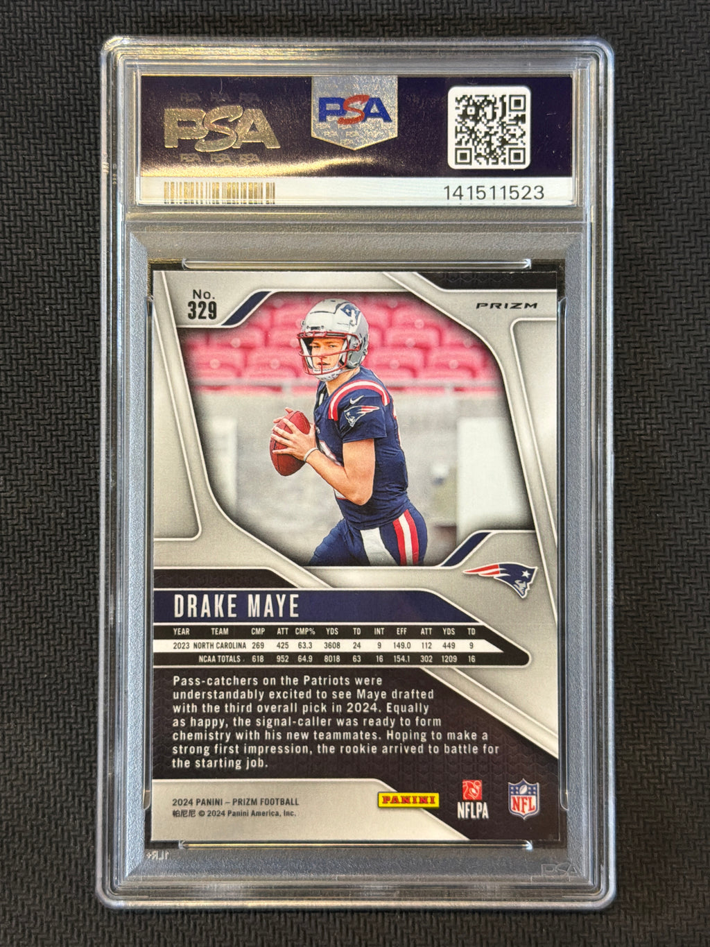 2024 Prizm Drake Maye Silver Prizm PSA 10 Patriots