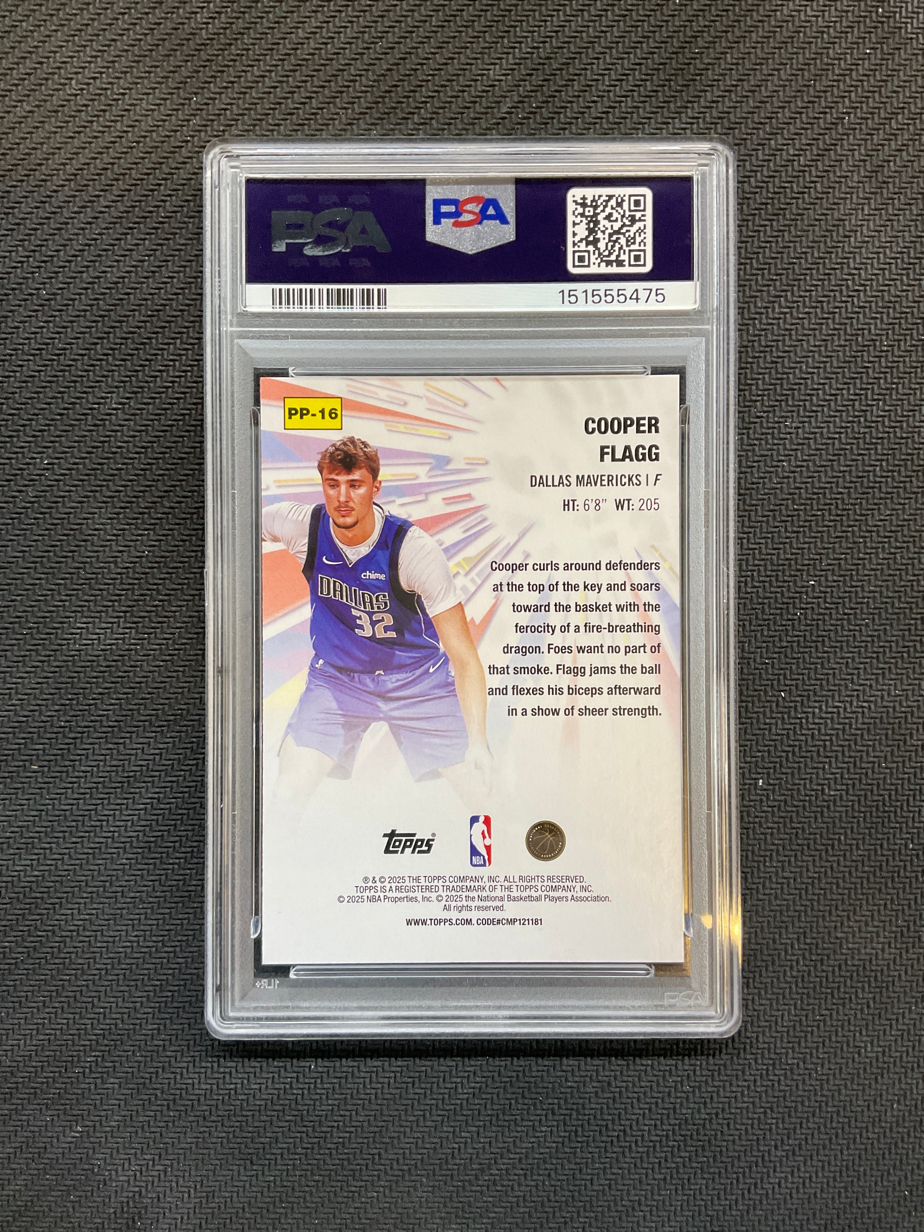 2025/26 Topps Cooper Flagg Power Players PSA 10 Mavs 475