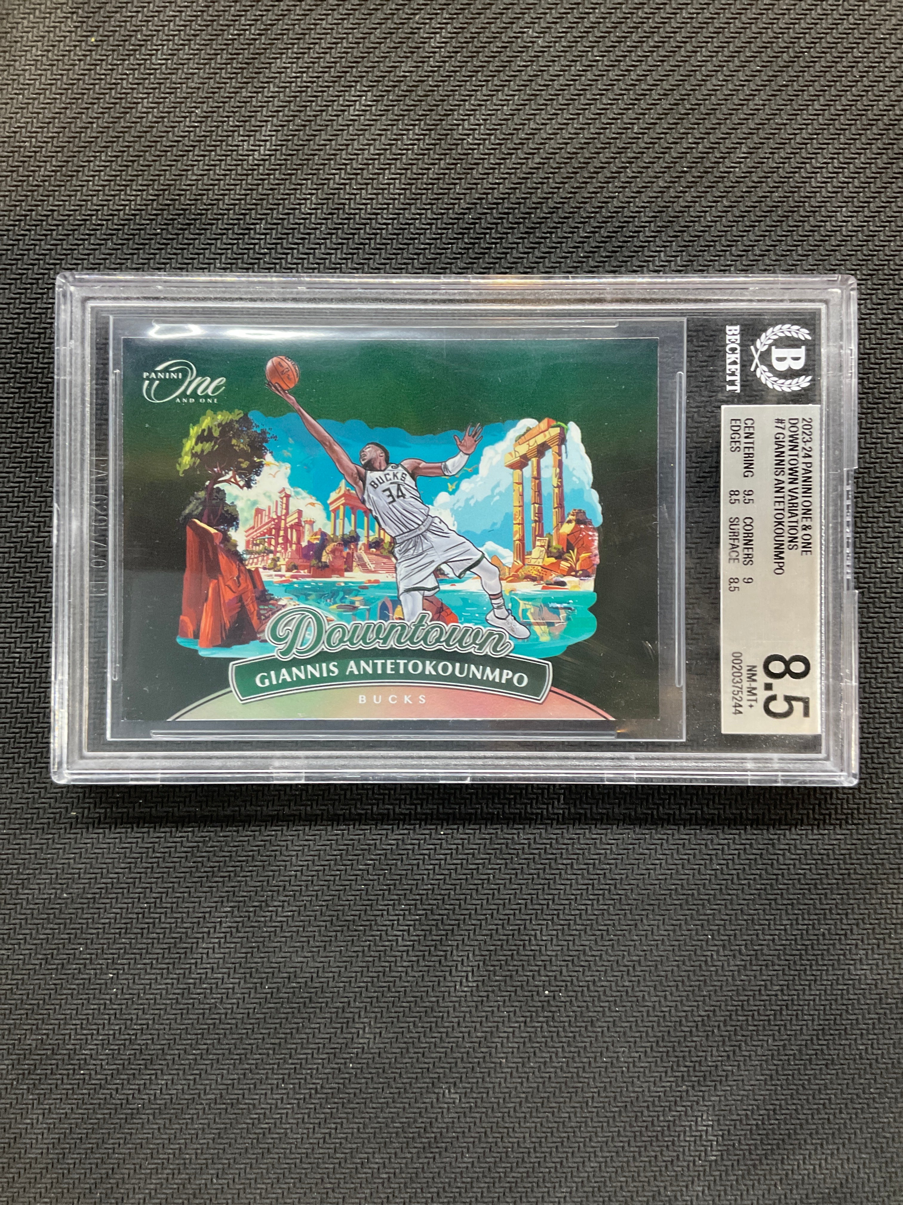 2023-24 Panini One Giannis Antetokounmpo Downtown! BGS 8.5 Bucks