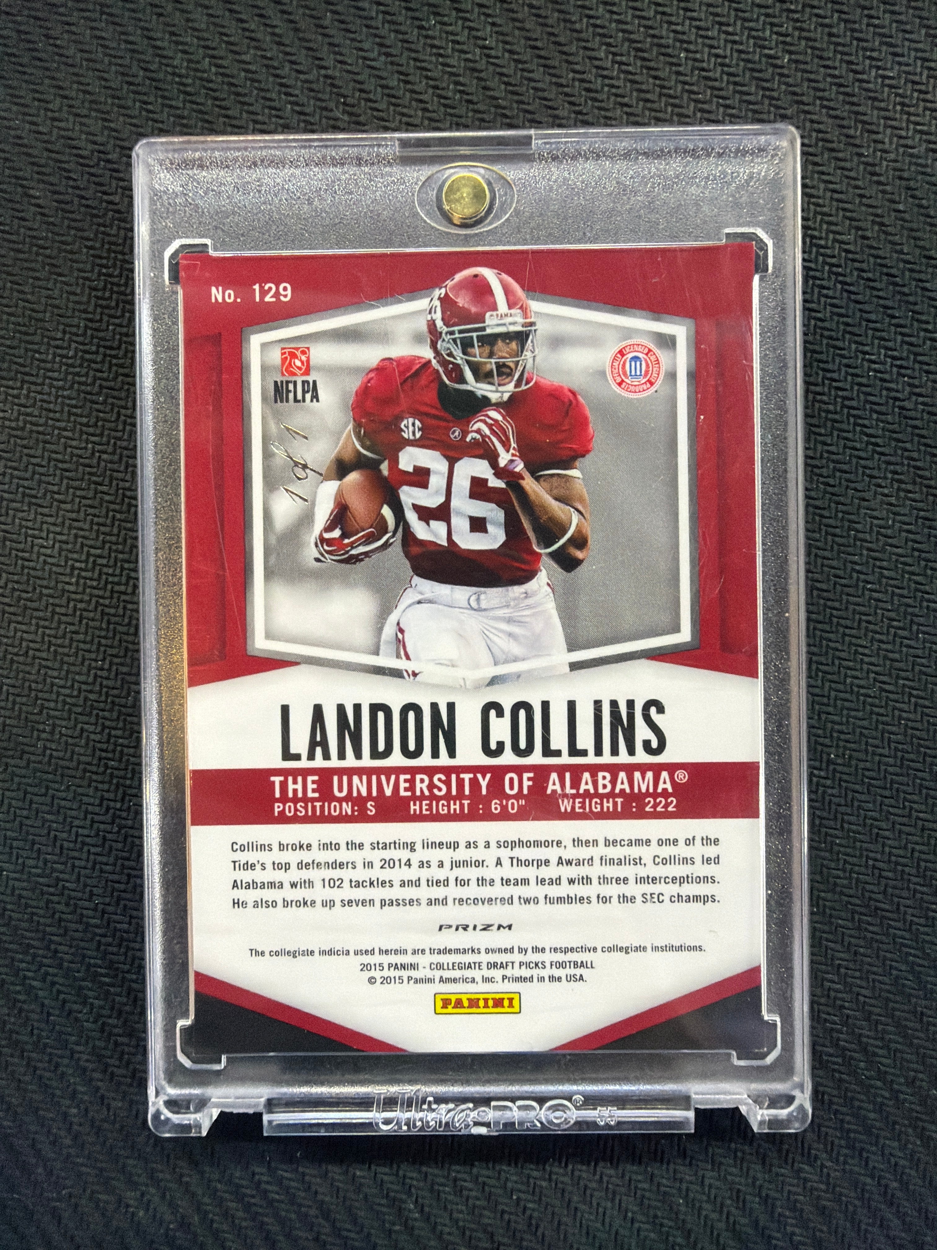 2015 Panini Prizm Draft Picks Landon Collins Rookie Black Finite 1/1 Alabama
