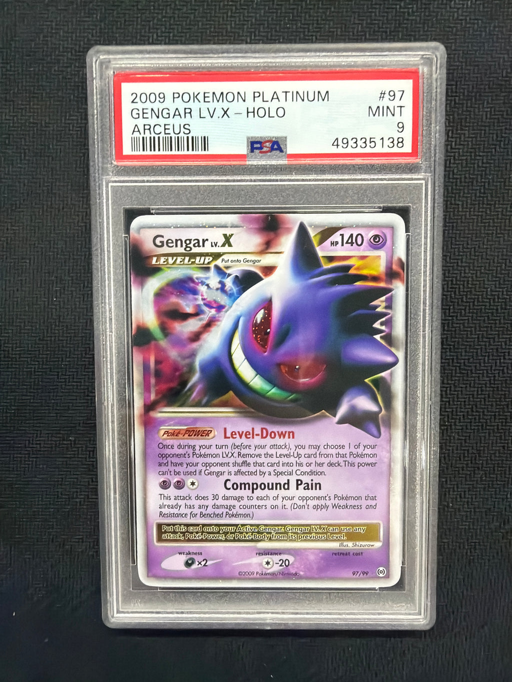 2009 Gengar Lv X Holo PSA 9