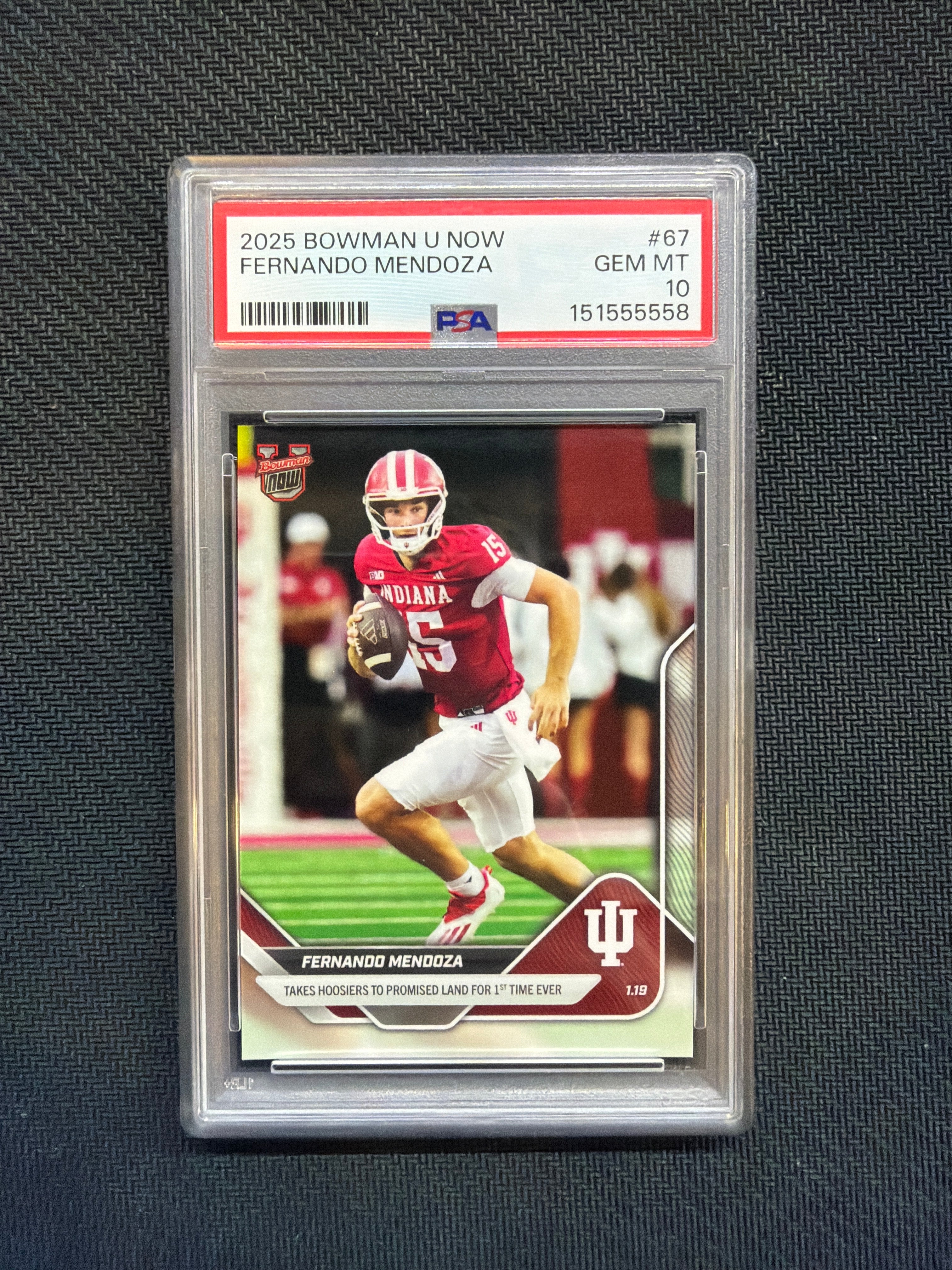 2025 Bowman U Now Fernando Mendoza Rookie #67 PSA 10 Indiana 558