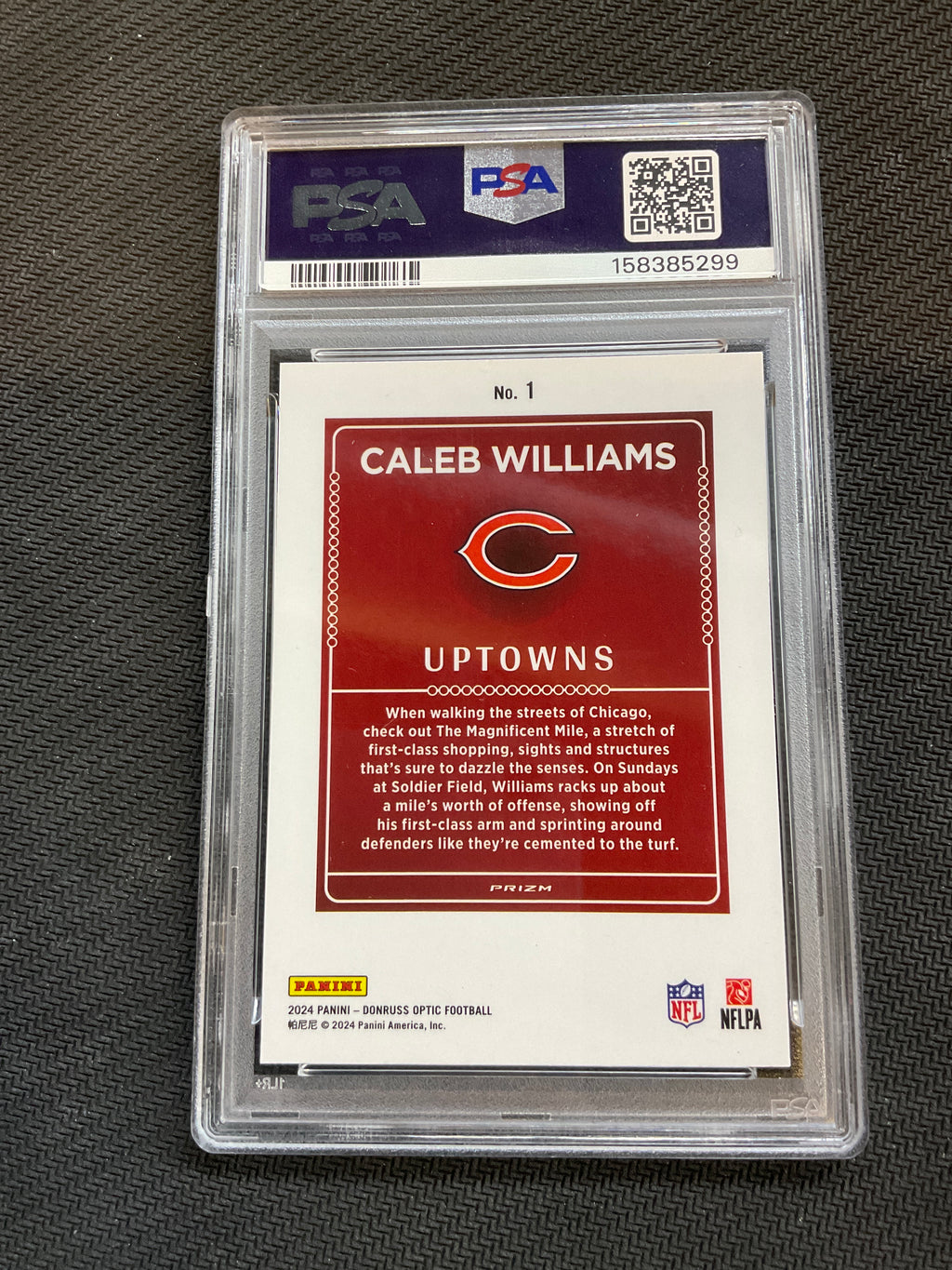 2024 Donruss Optic Caleb Williams Uptowns PSA 10 Bears