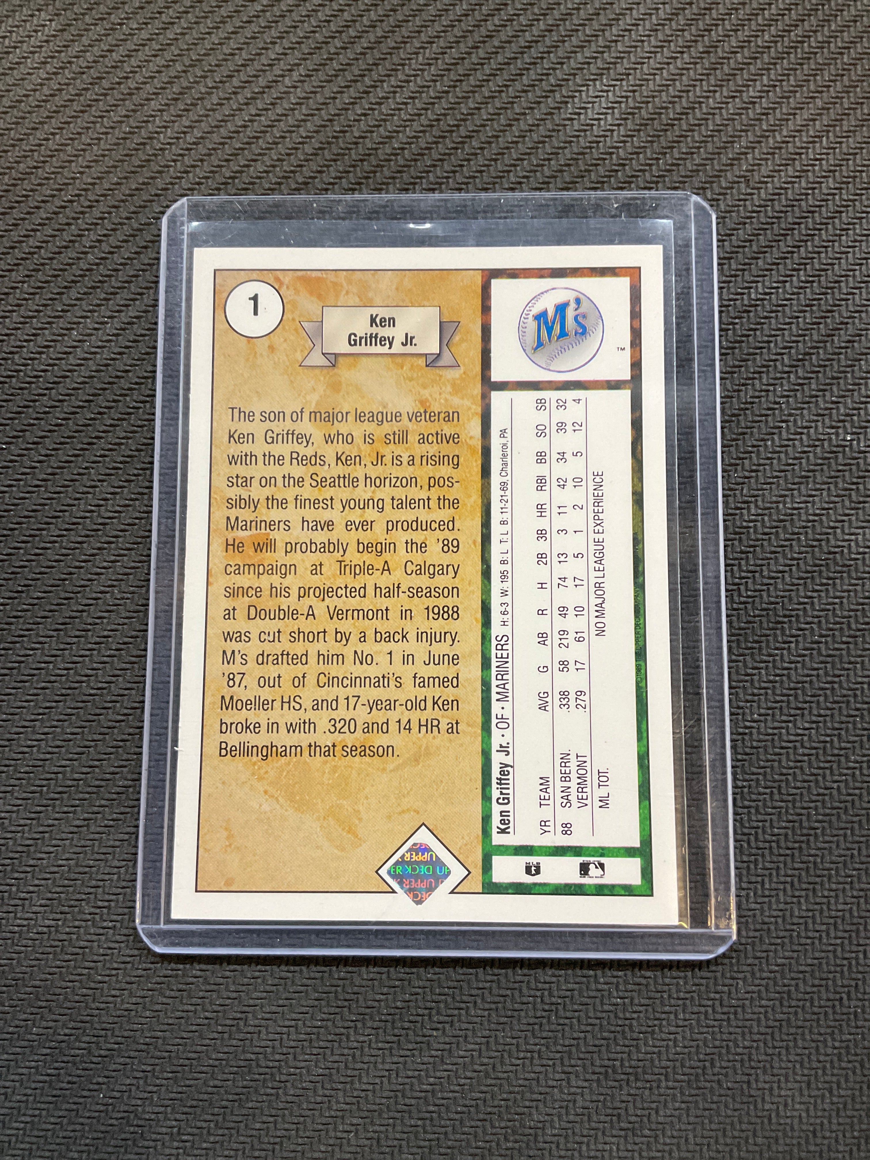 1989 Upper Deck Ken Griffey Jr. #1 Seattle Mariners