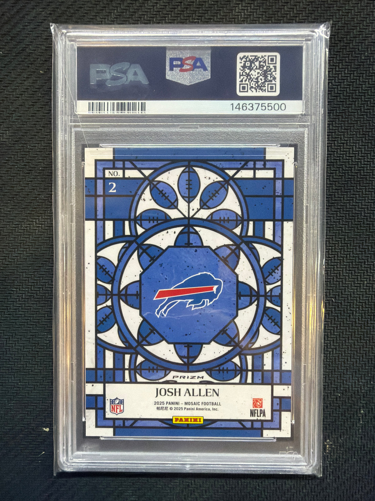 2025 Mosaic Josh Allen #2 Stained Glass PSA 8 Bills 500