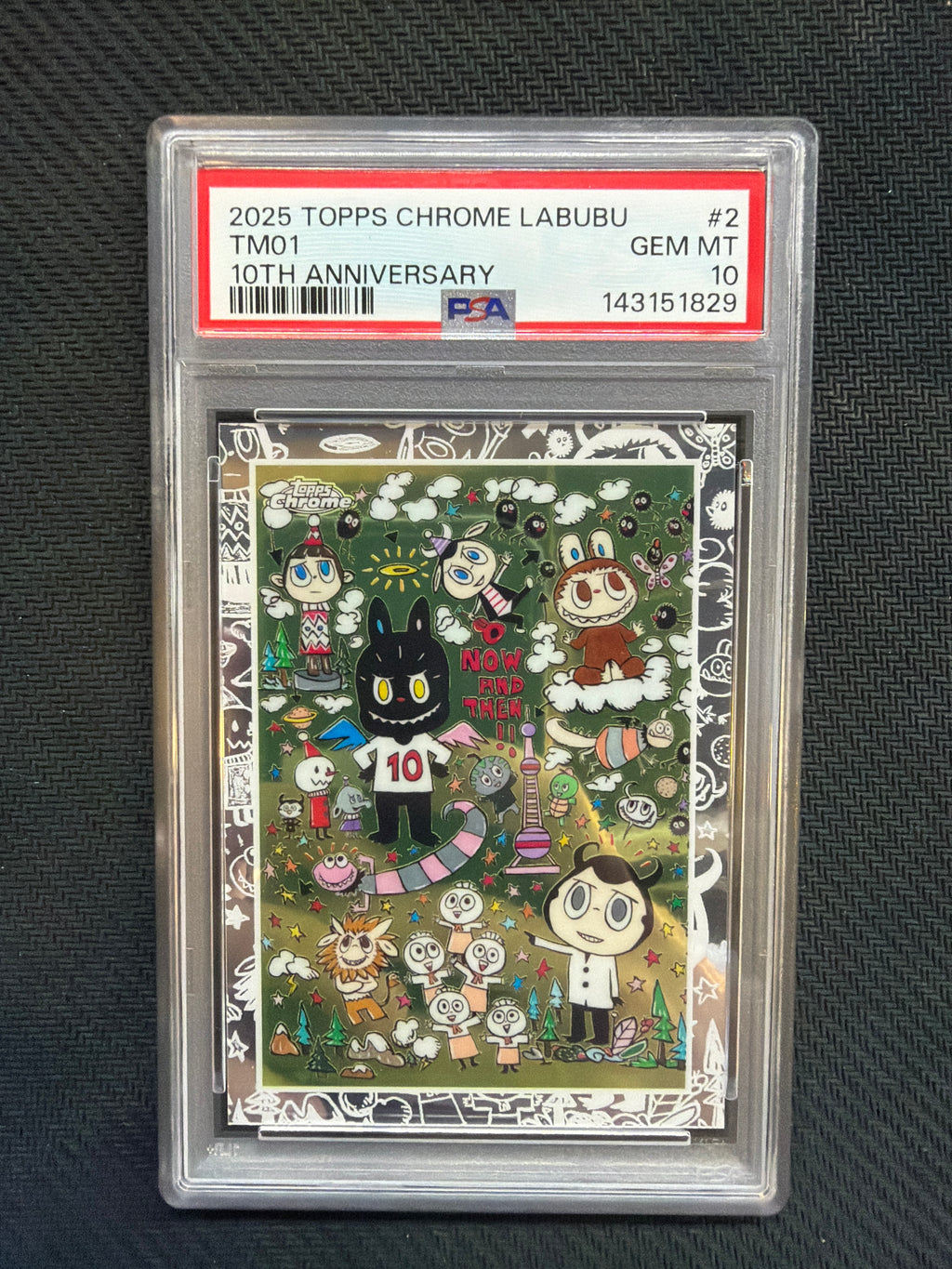 2025 Topps Chrome Labubu TM01 10th Anniversary PSA 10 829