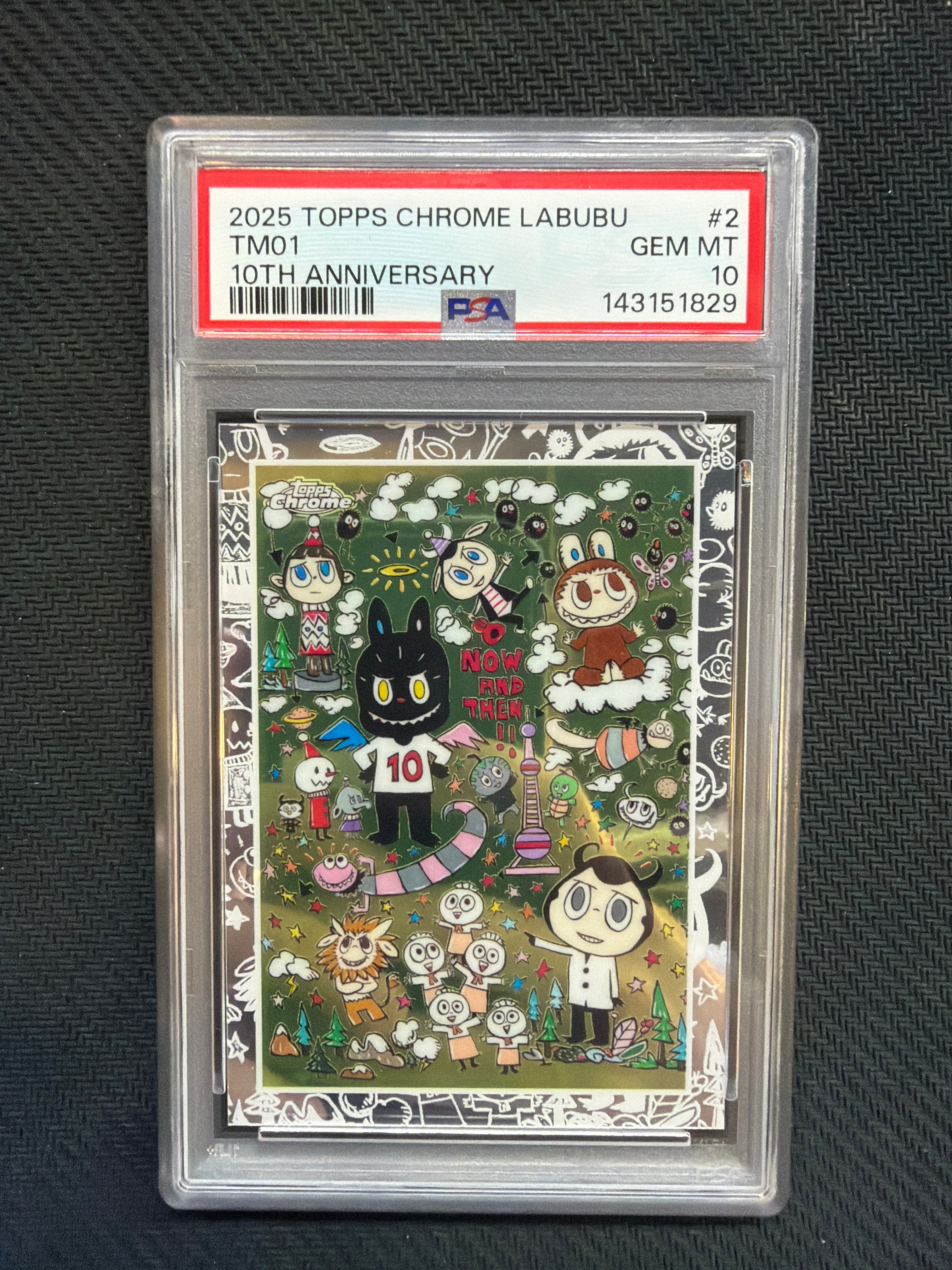 2025 Topps Chrome Labubu TM01 10th Anniversary PSA 10 829