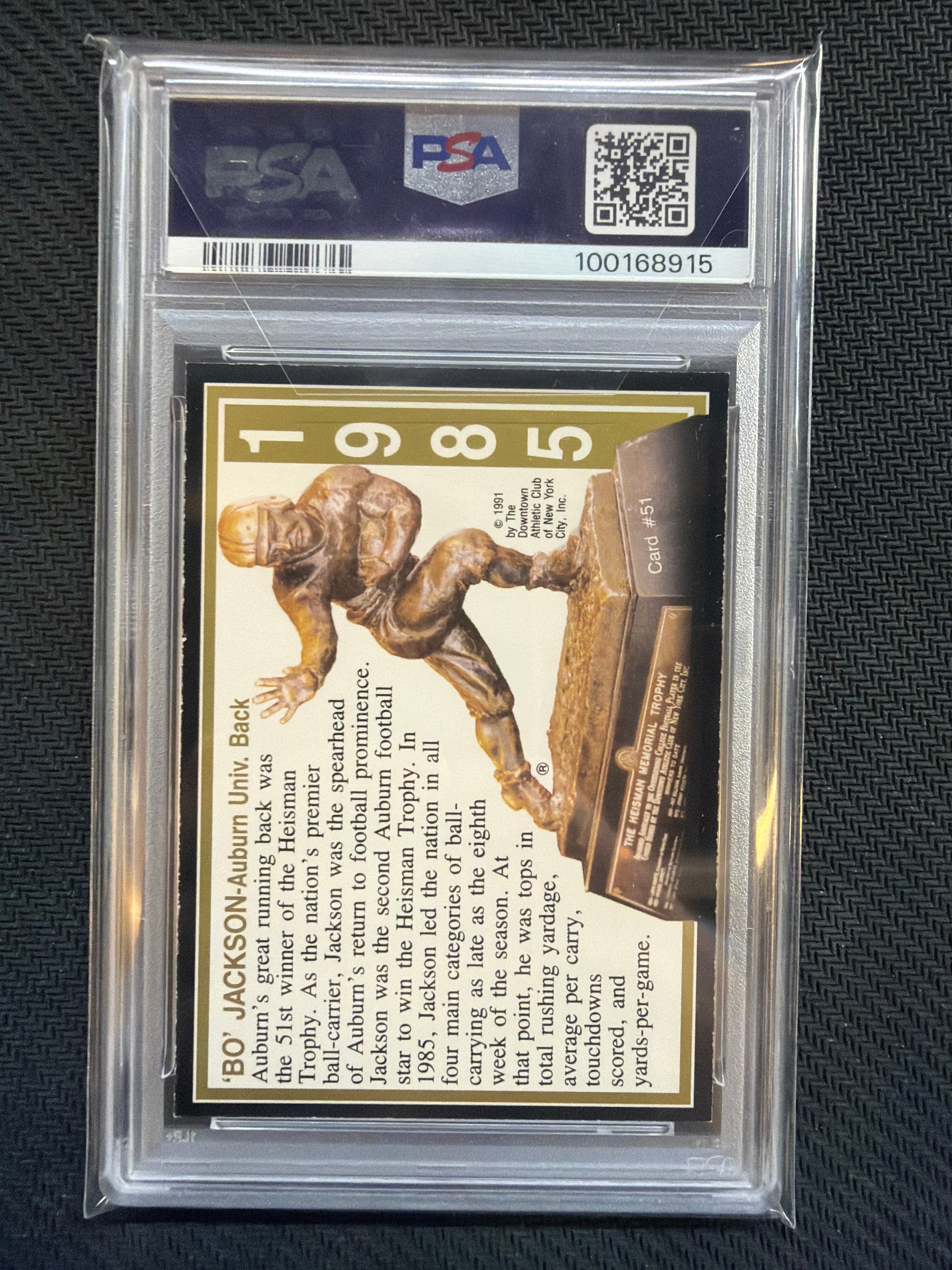 1991 Heisman Bo Jackson Collection I #51 PSA 6 Auburn