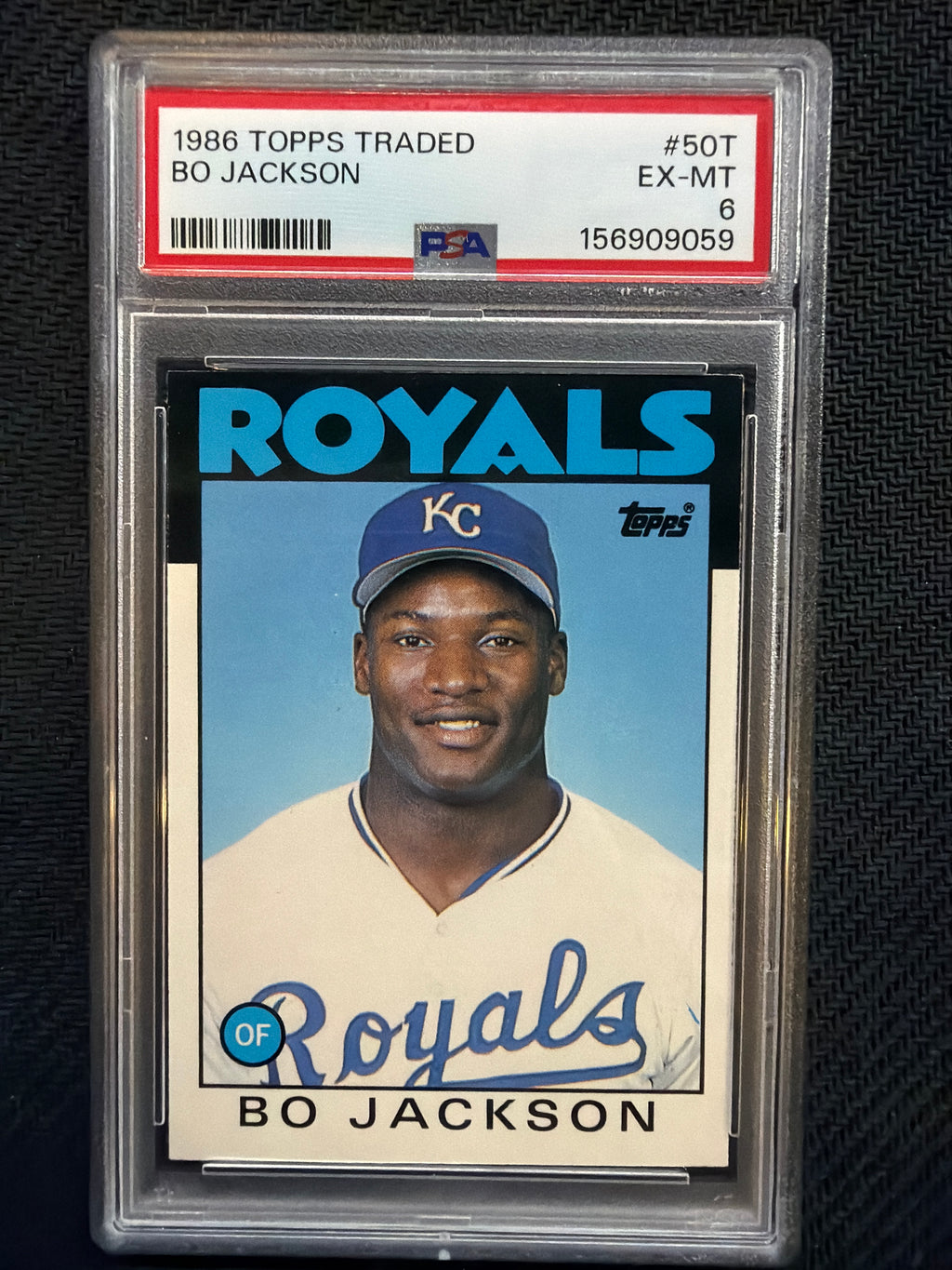 1986 Topps Traded - #50T Bo Jackson Rookie Kansas City Royals PSA 6