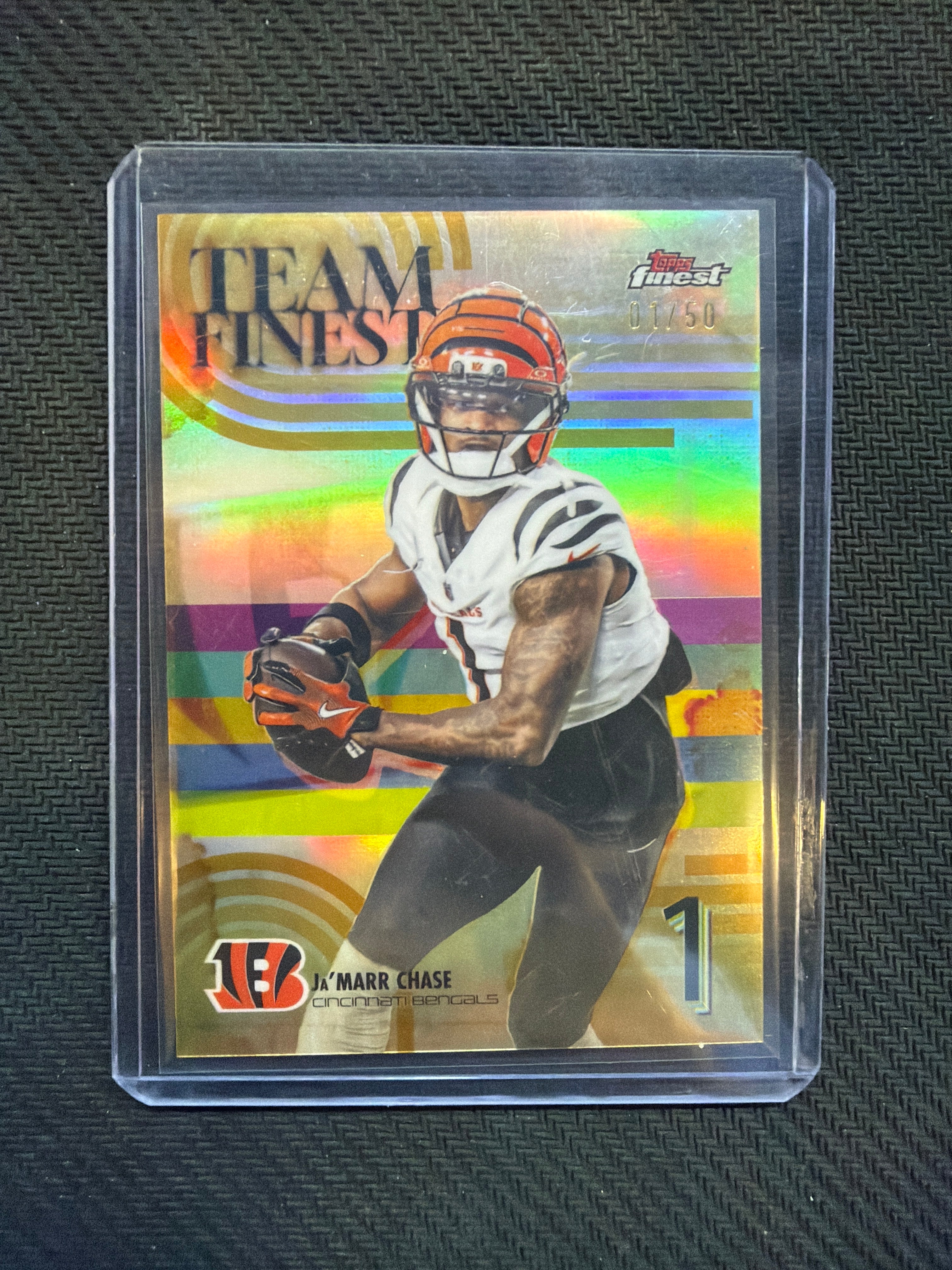 2026 Topps Finest NFL Ja'Marr Chase Team Finest Gold Refractor /50 Bengals