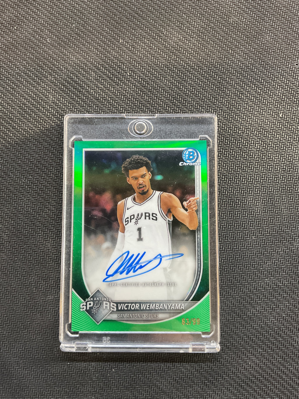 2025 Bowman Chrome NBA Victor Wembanyama True Green Auto /99 Spurs