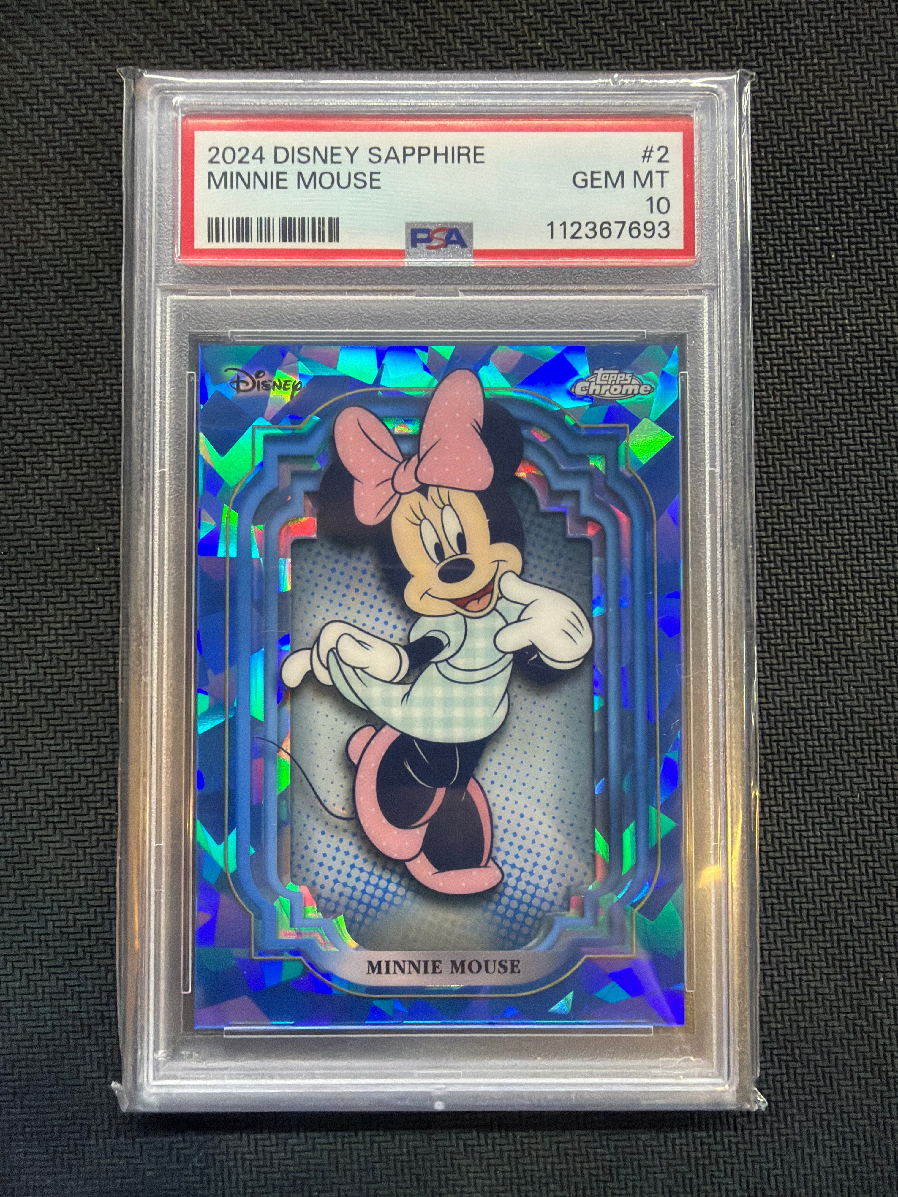 2024 Topps Chrome Disney Sapphire Minnie Mouse #2 PSA 10