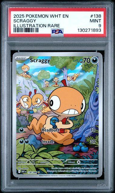 2025 Pokemon White Flare Scraggy 138 PSA 9
