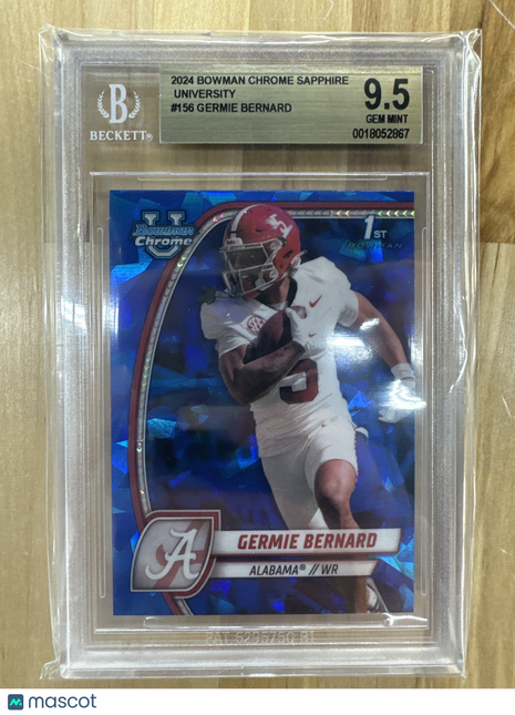 2023 Bowman U Chrome Germie Bernard Sapphire BGS 9.5 Alabama