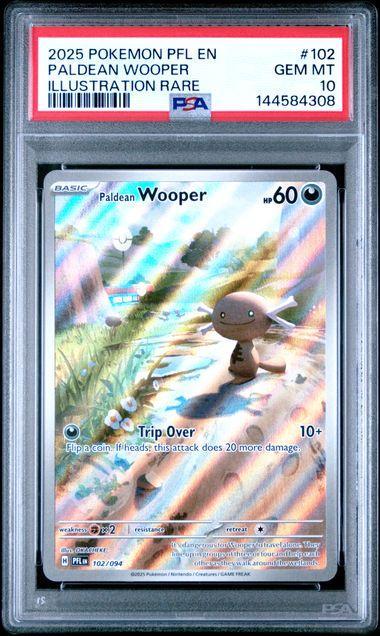 2025 Pokemon Phantasmal Flames Paldean Wooper 102 PSA 10