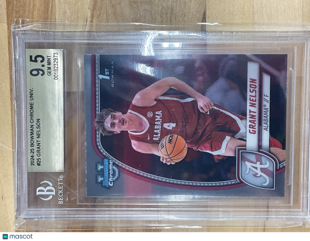 2024-25 Bowman U Chrome Grant Nelson Rookie BGS 9.5 Alabama
