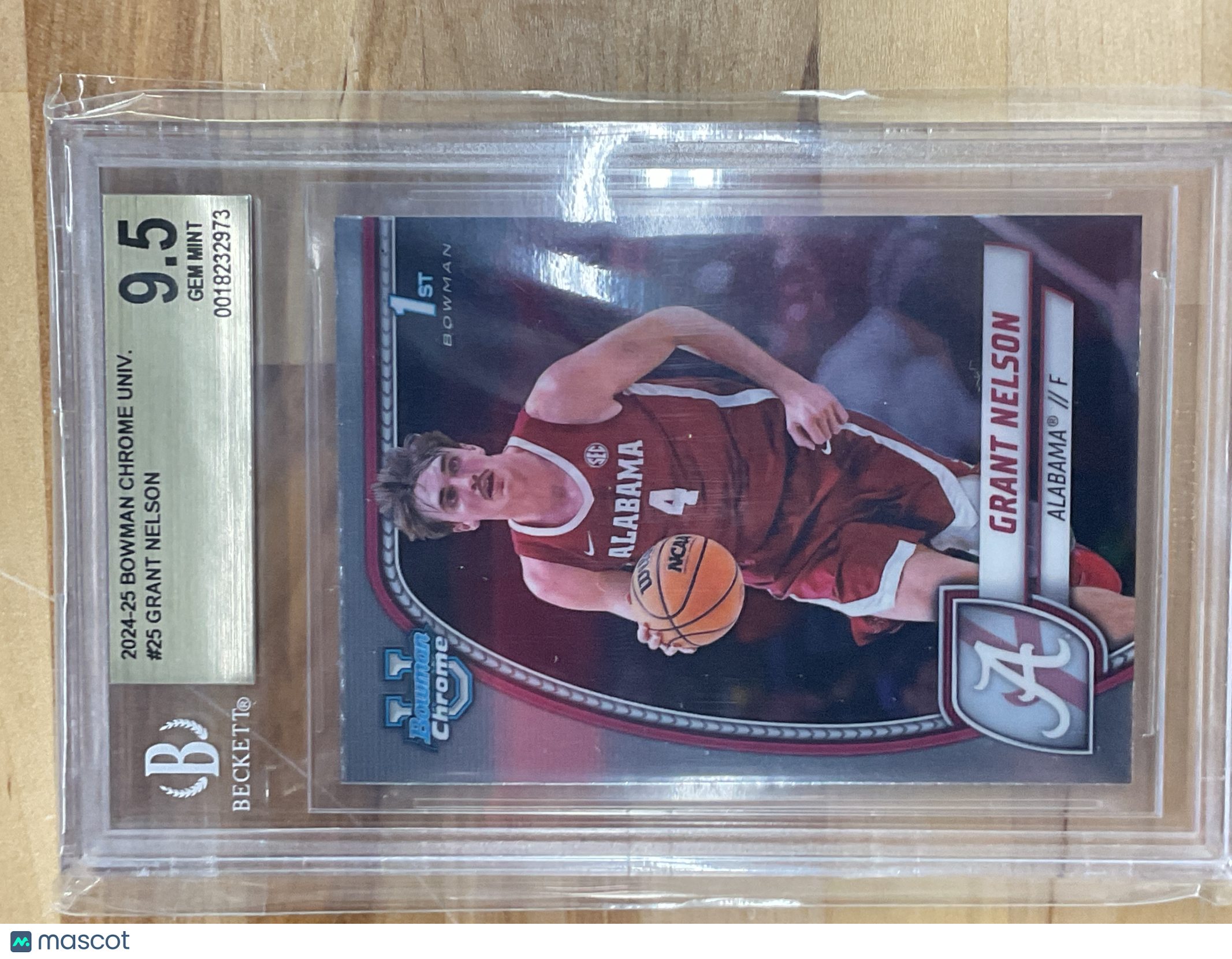 2024-25 Bowman U Chrome Grant Nelson Rookie BGS 9.5 Alabama