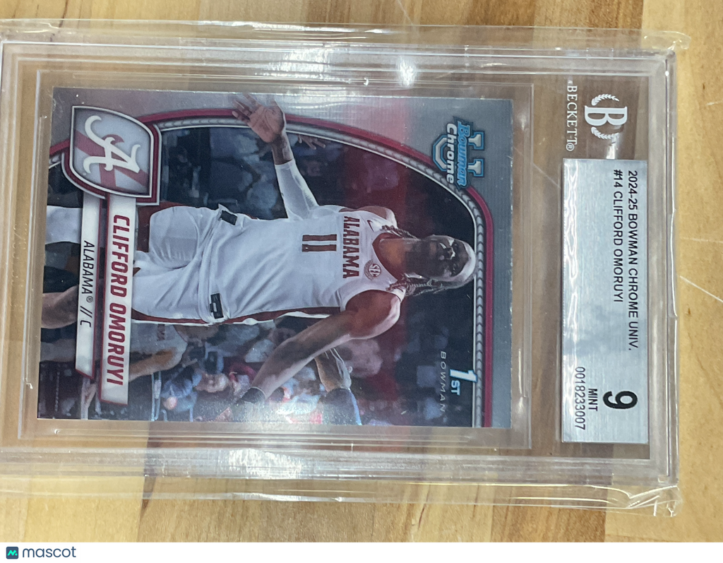 2024-25 Bowman U Chrome Clifford Omoruyi Rookie BGS 9 Alabama