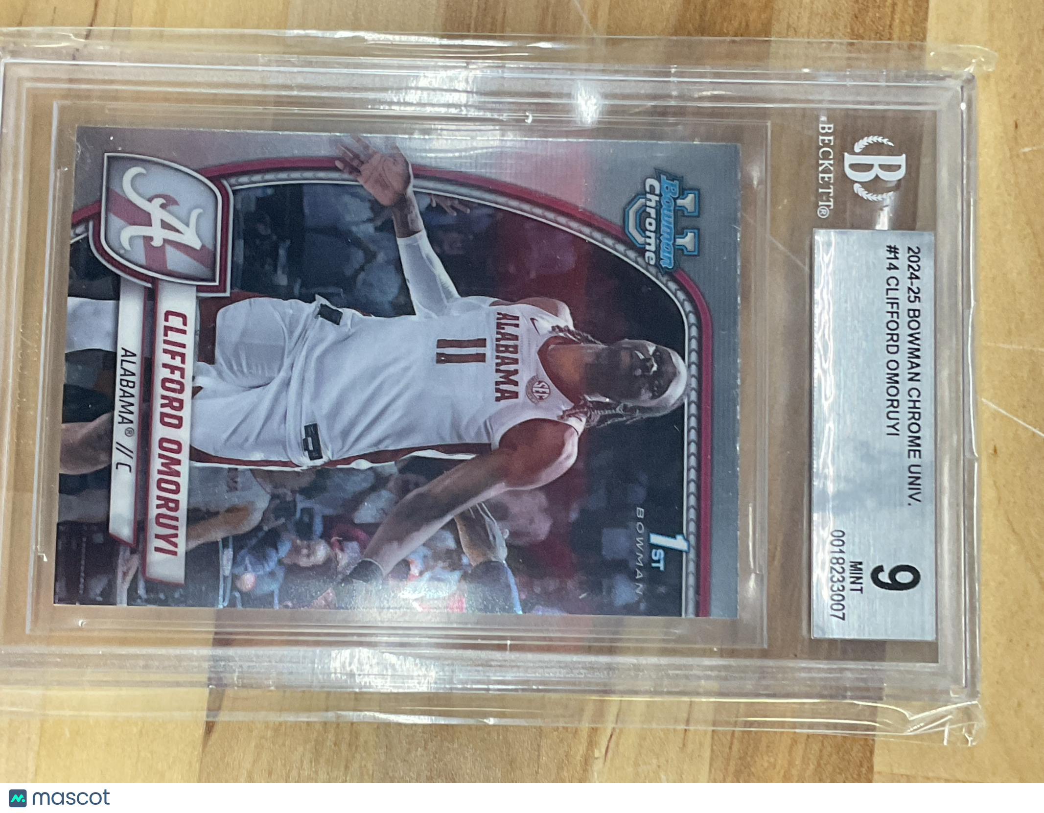 2024-25 Bowman U Chrome Clifford Omoruyi Rookie BGS 9 Alabama