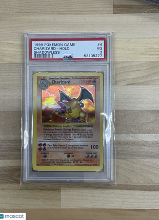 1999 Pokemon Game Charizard #4 Shadowless PSA 3
