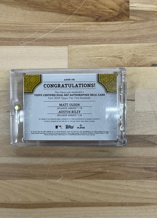 2024 Topps Tier One Matt Olson Austin Riley Dual Auto /10 Braves