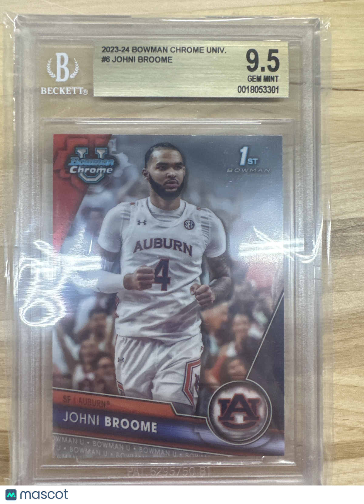 2023-24 Bowman Chrome University Johni Broome BGS 9.5