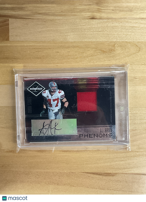 2006 Playoff Leaf AJ Hawk Patch Auto /50