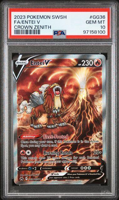2023 Pokemon Crown Zenith Entei V GG36 PSA 10