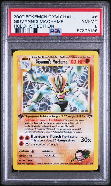 2000 Pokemon Gym Challenge Giovanni's Machamp 6 Holo 1st Edition PSA 8