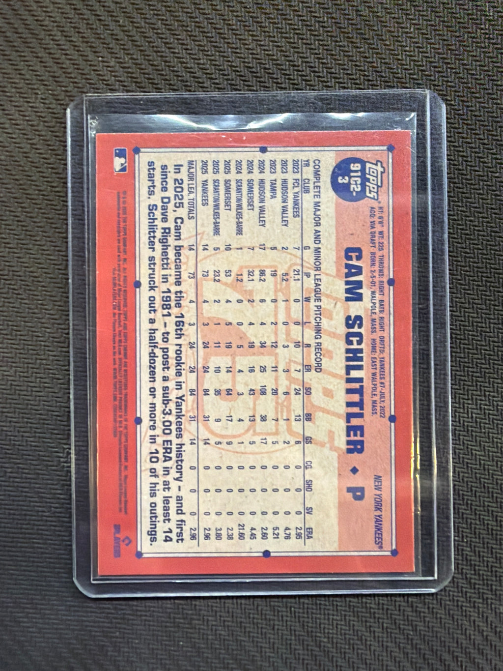 2026 Topps Chrome Series 2 Cam Schlittler Silver Blue /150 Rookie Yankees