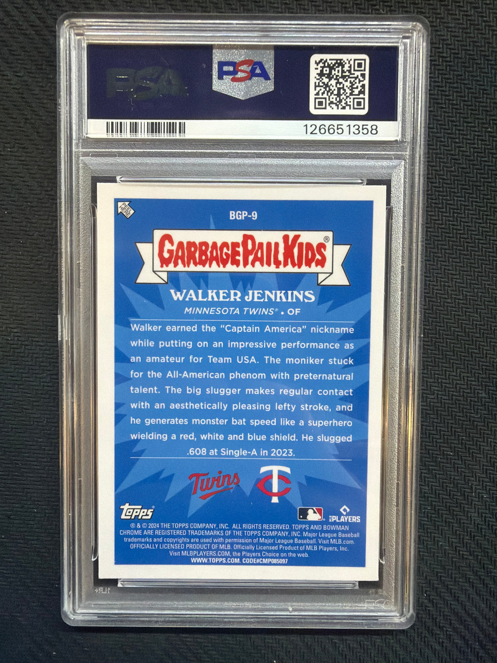 2024 Bowman Chrome Captain Walker Bowman GPK #BGP9 PSA 10 Twins