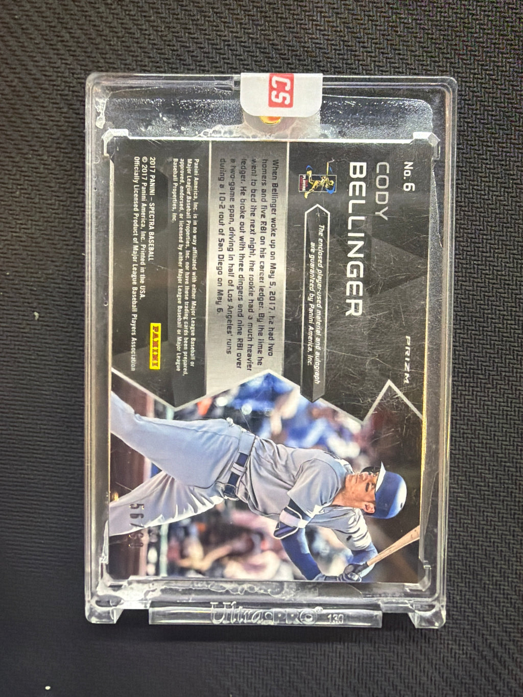 2017 Panini Spectra Cody Bellinger Rookie Patch Auto /99