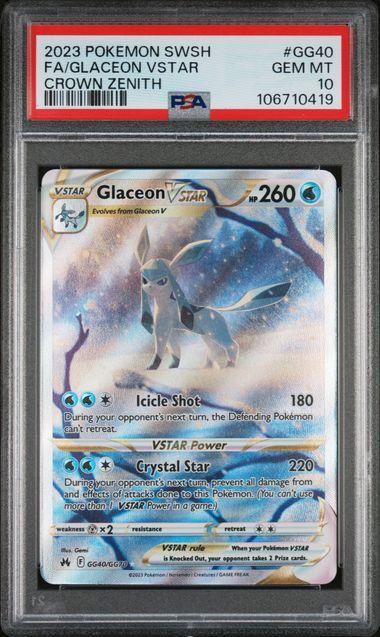 2023 Pokemon Crown Zenith VStar Glaceon GG40 PSA 10