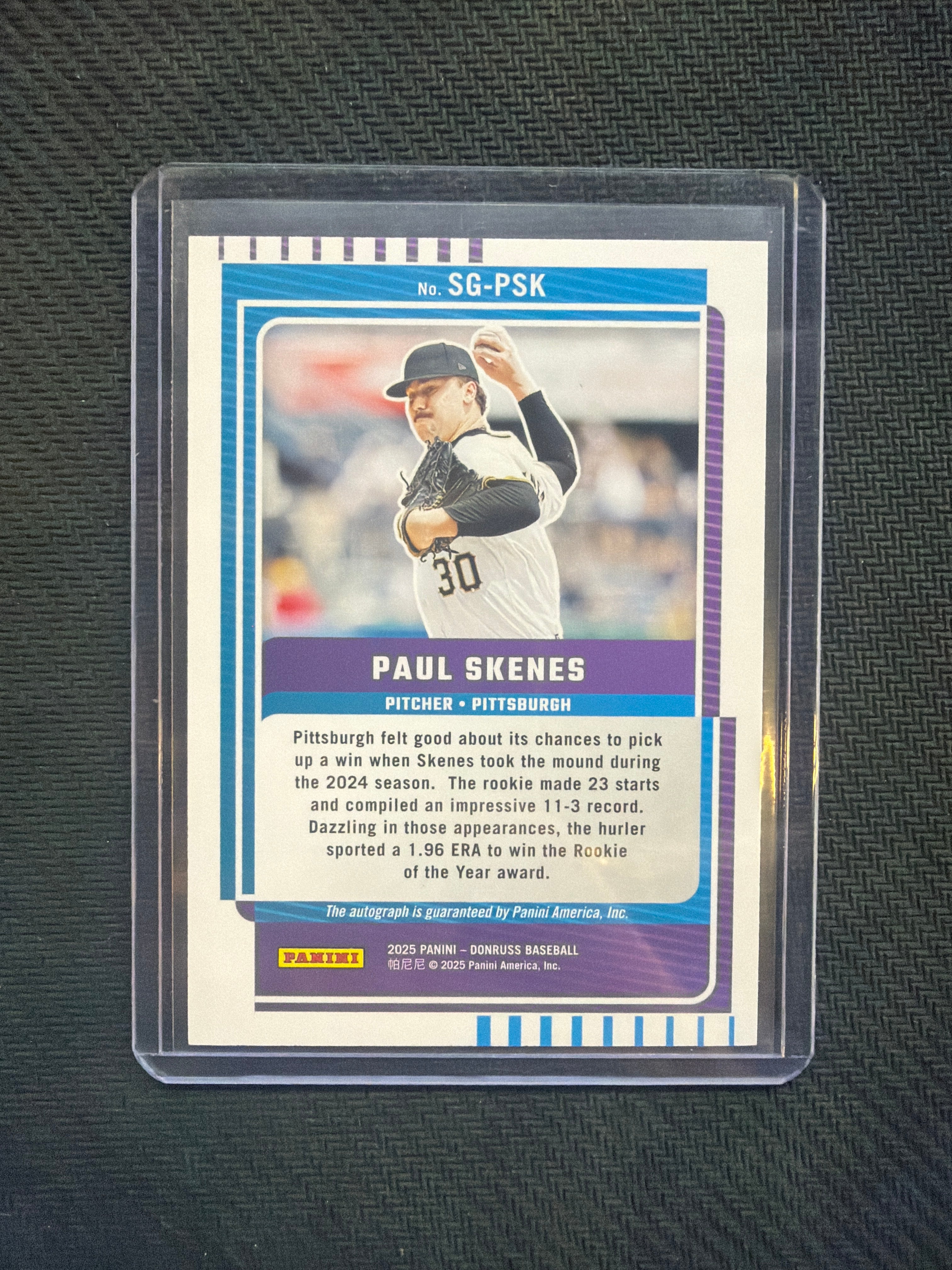 2025 Panini Donruss Paul Skenes Signature Series Auto /49