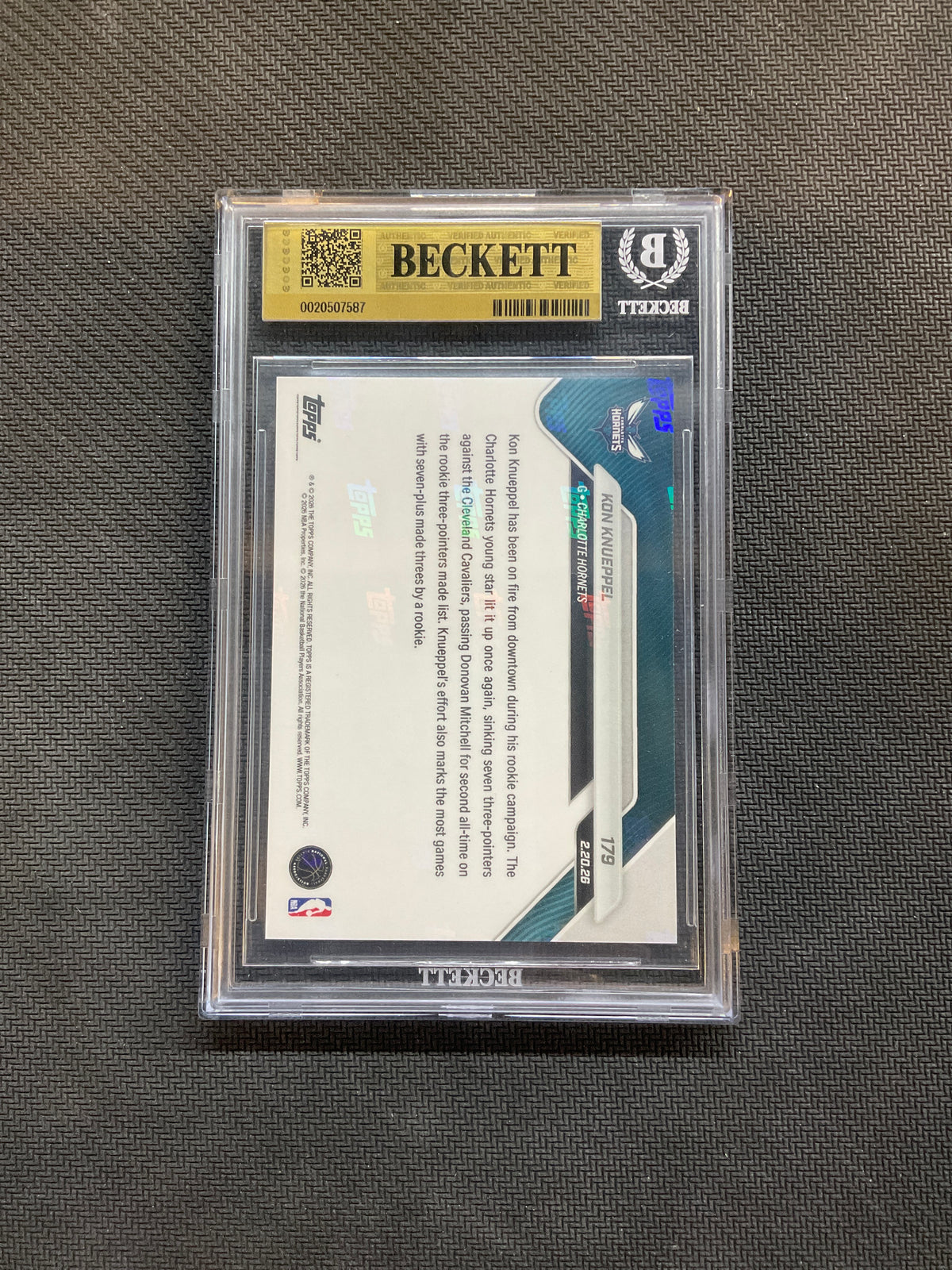 2025-26 Topps Now Kon Knueppel Rookie /5646 BGS 10 587