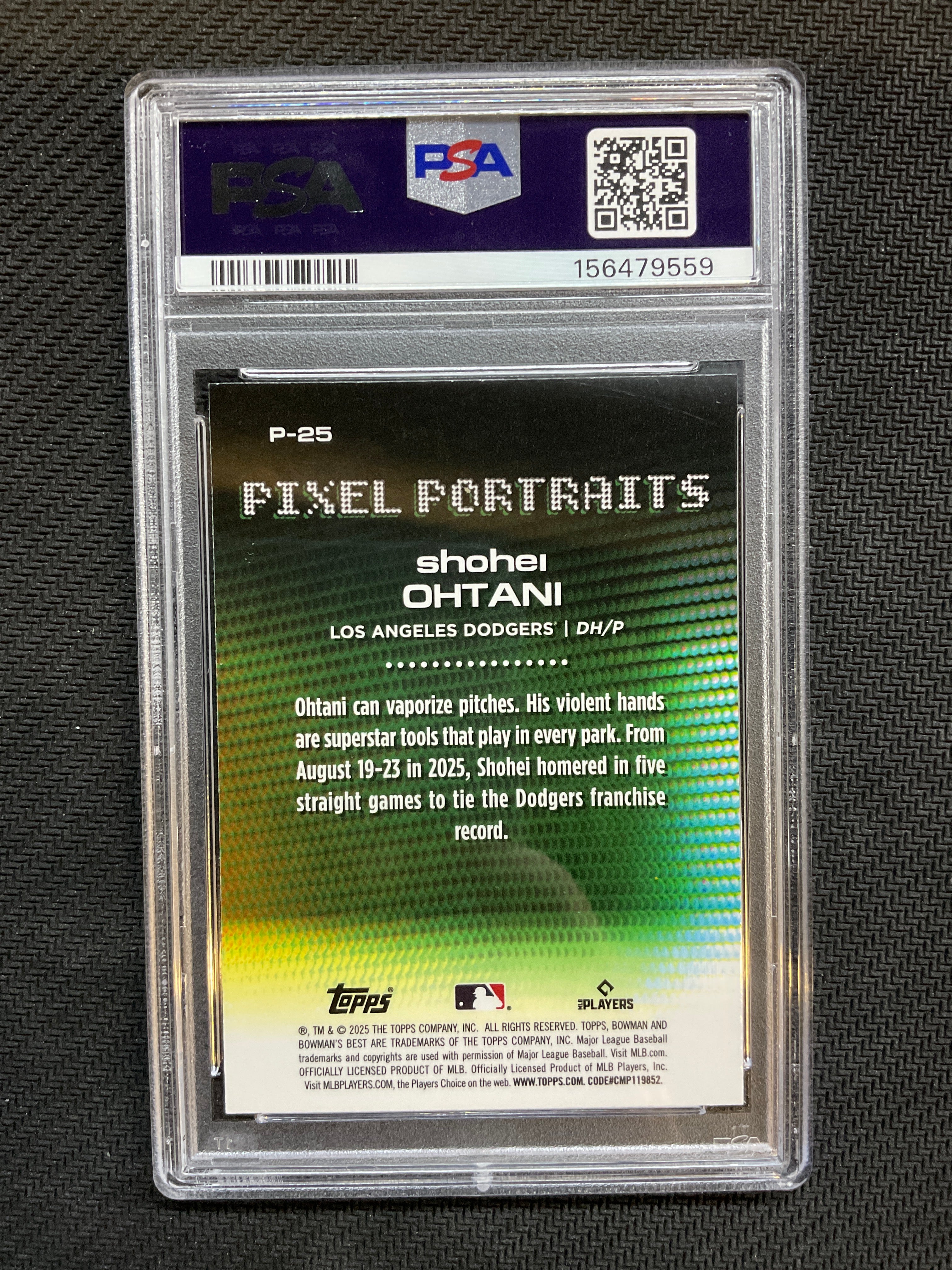 2025 Bowman's Best Shohei Ohtani Pixel Portraits PSA 10 Dodgers