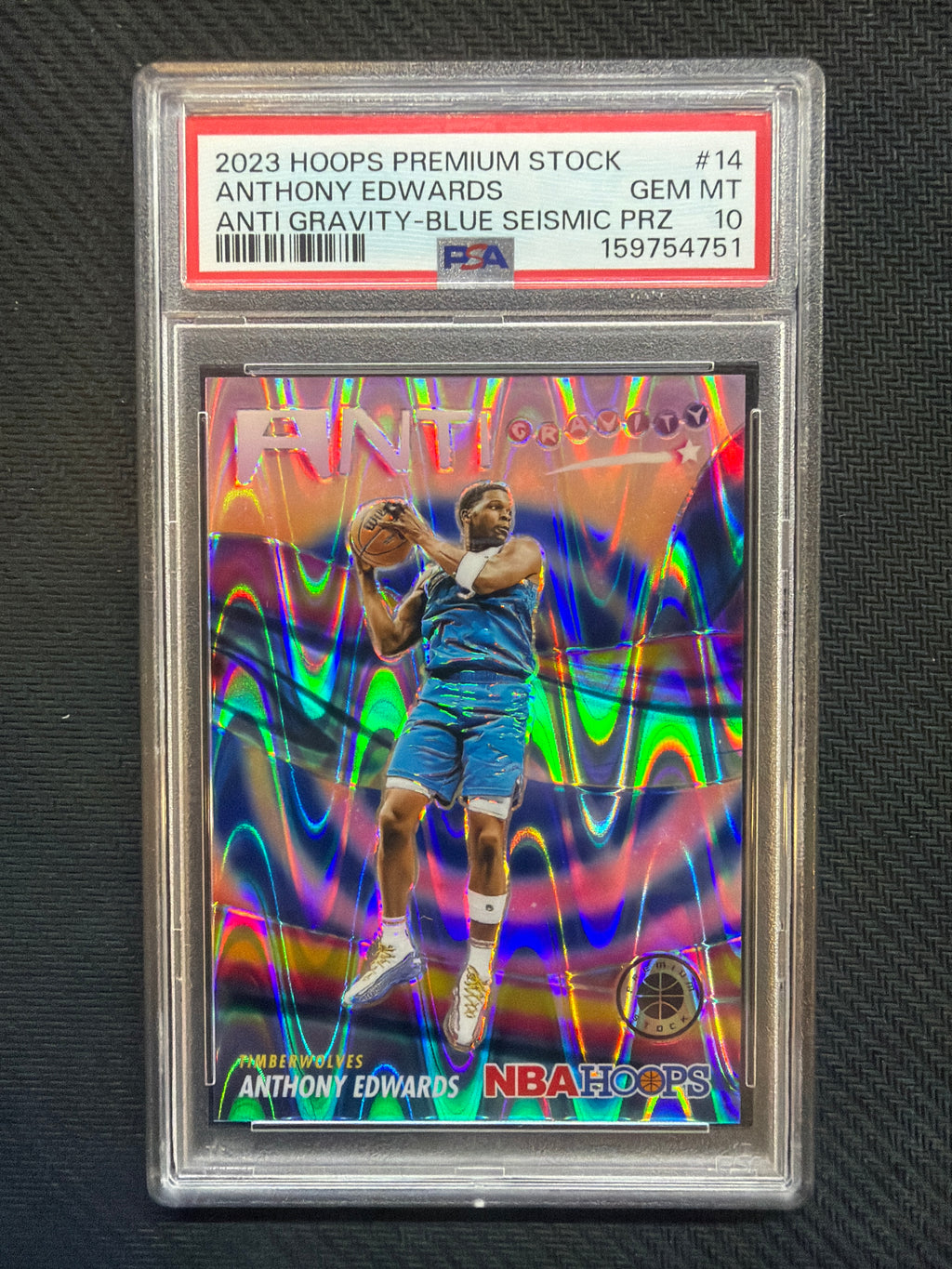 2023 Hoops Premium Stock Anthony Edwards Rookie /99 PSA 10