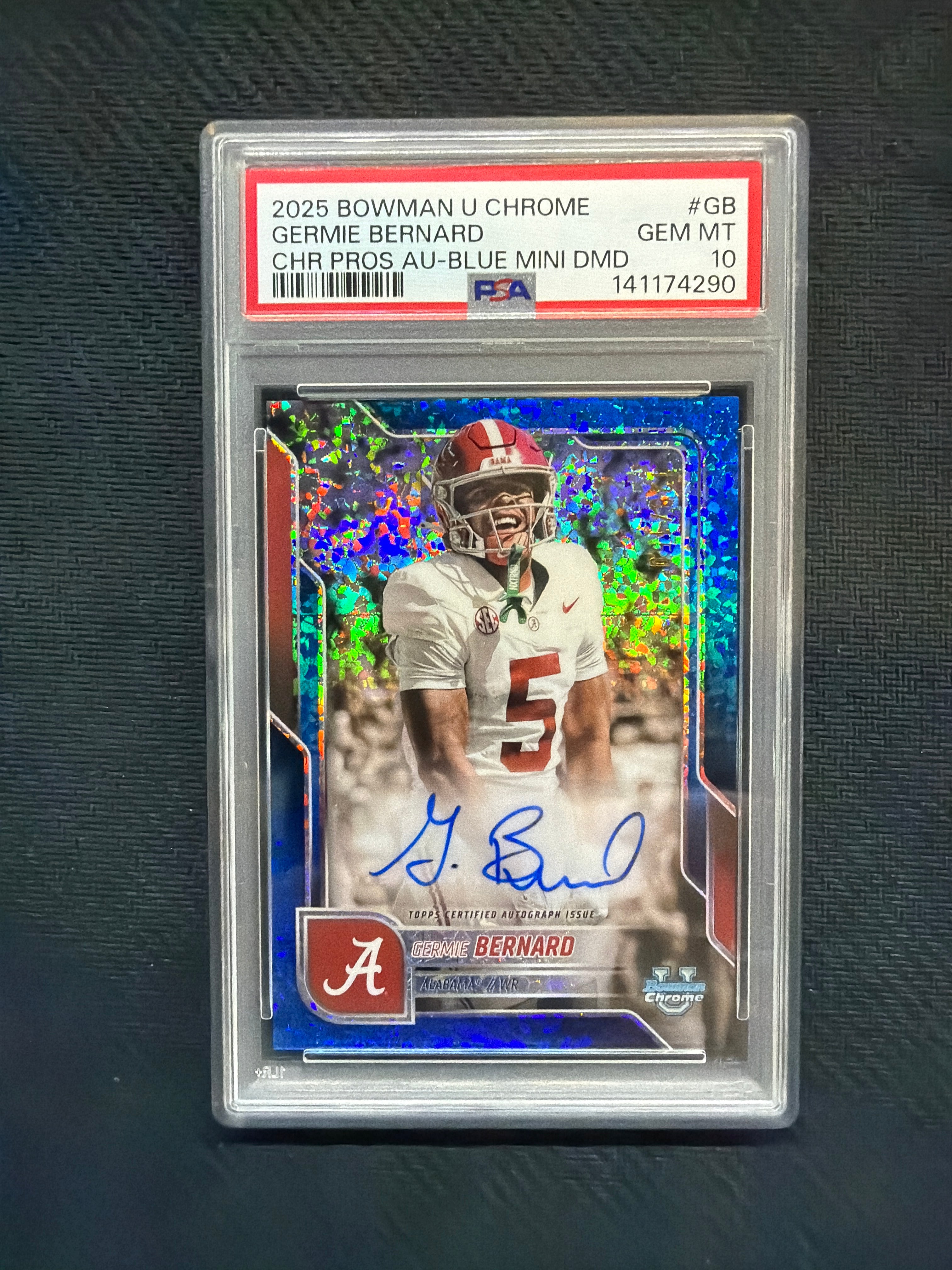 2025 Bowman U Chrome Germie Bernard Auto /150 PSA 10 Alabama