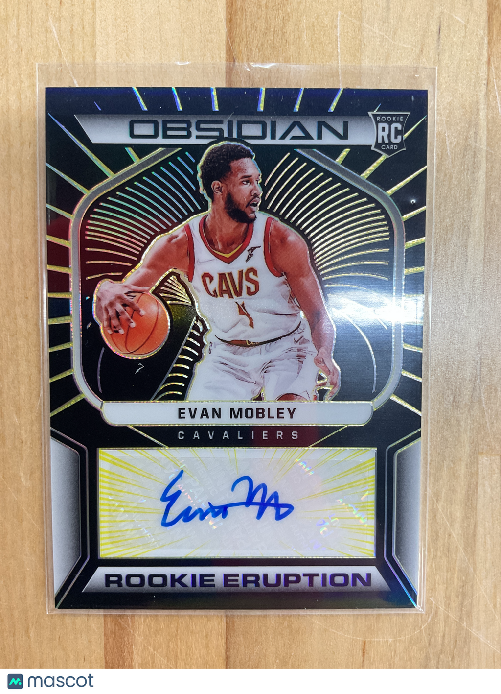 2020 Obsidian Evan Mobley Rookie Yellow Auto /10