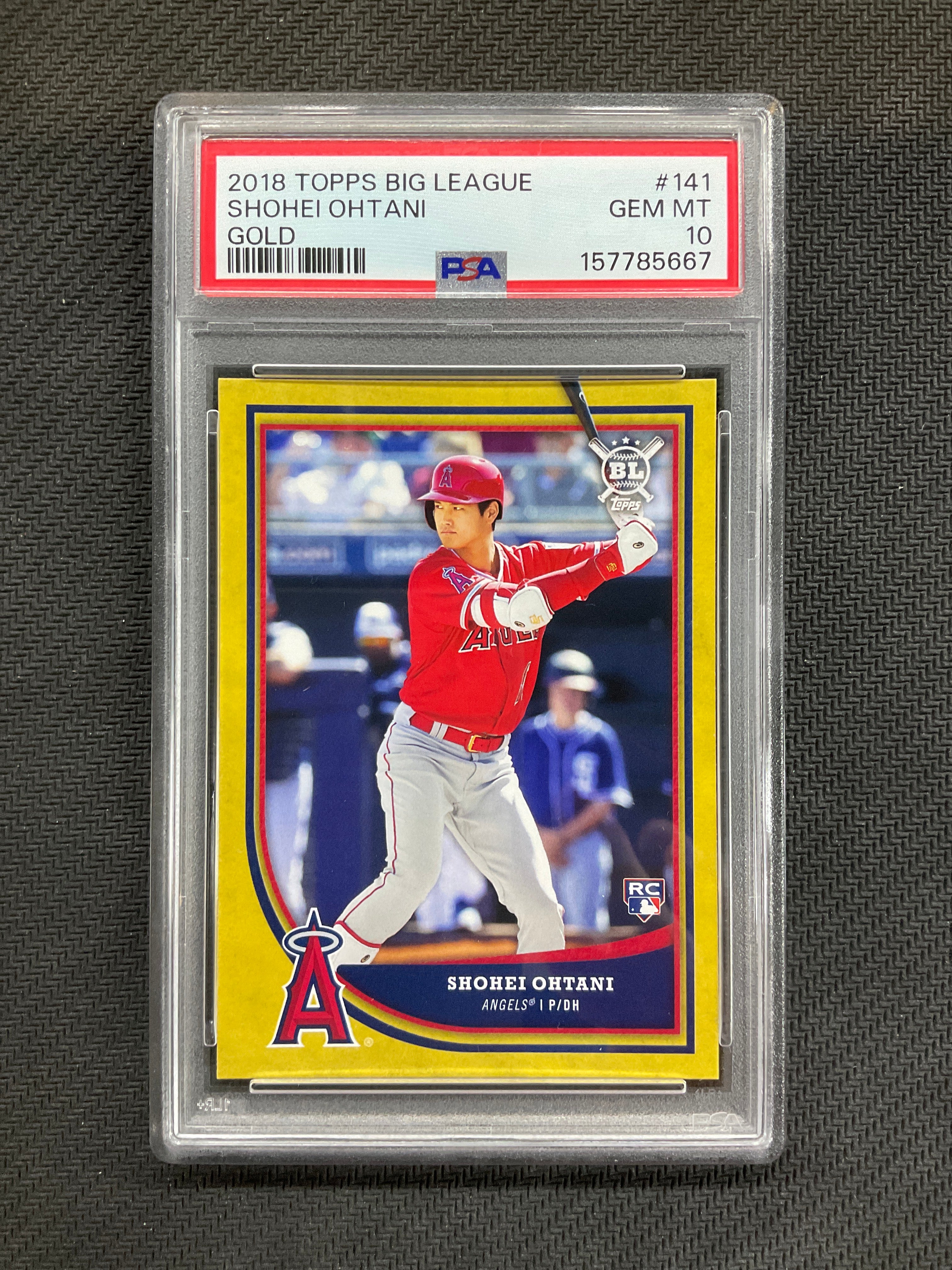 2018 Topps Big League Shohei Ohtani Rookie Gold #141 PSA 10 Angels 667