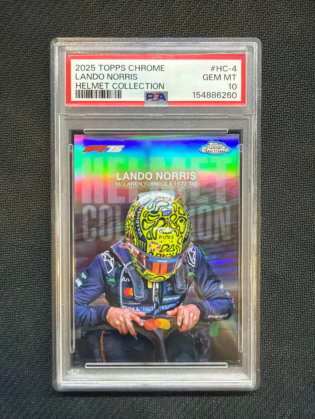 2025 Topps Chrome F1 Lando Norris Helmet Collection PSA 10