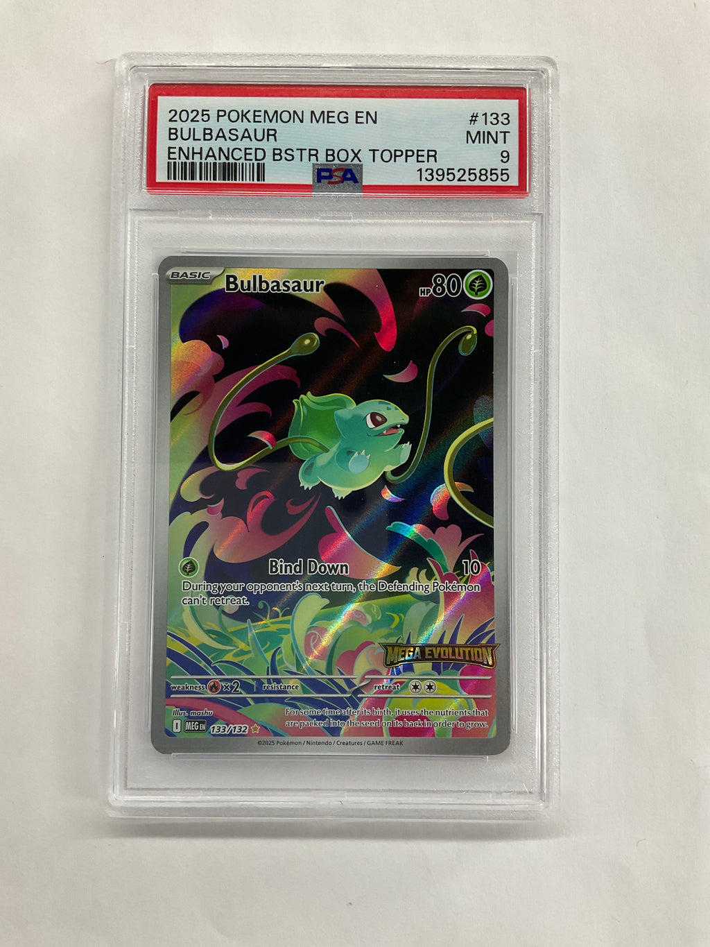 2025 Pokemon Mega Evolutions Bulbasaur 133 Stamped PSA 9