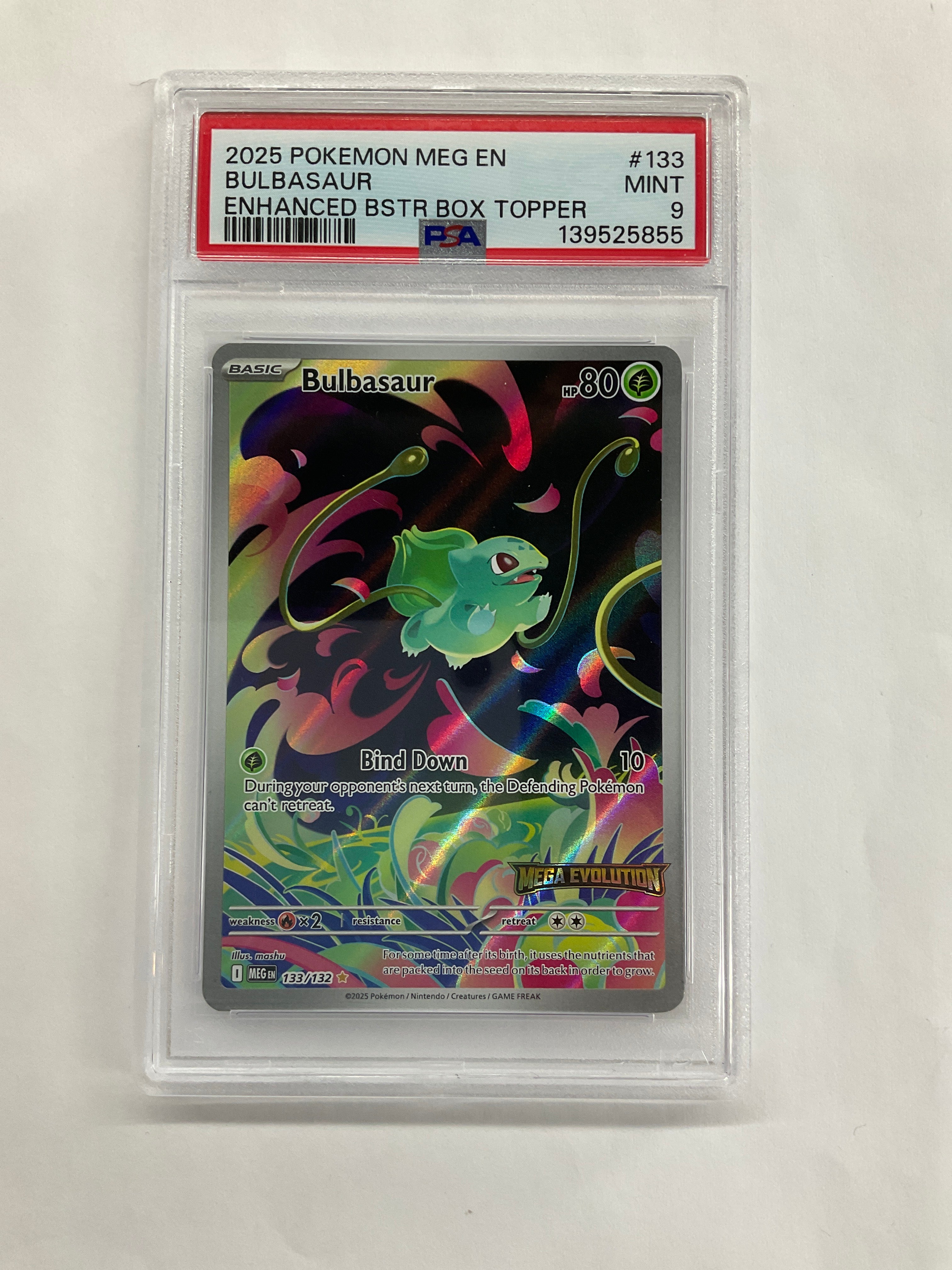 2025 Pokemon Mega Evolutions Bulbasaur 133 Stamped PSA 9