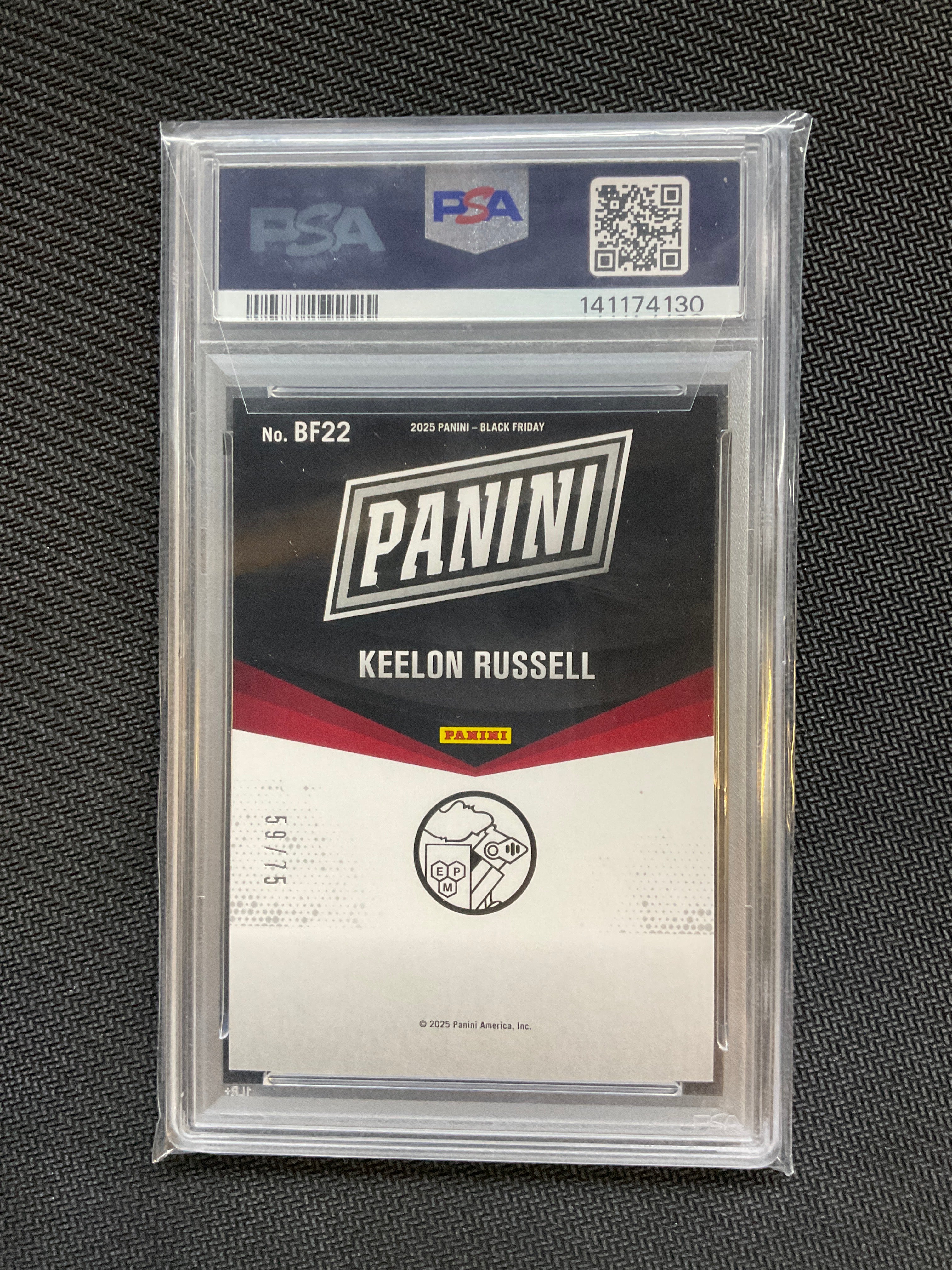 2025 Black Friday Keelon Russell Red /75 PSA 8 Alabama