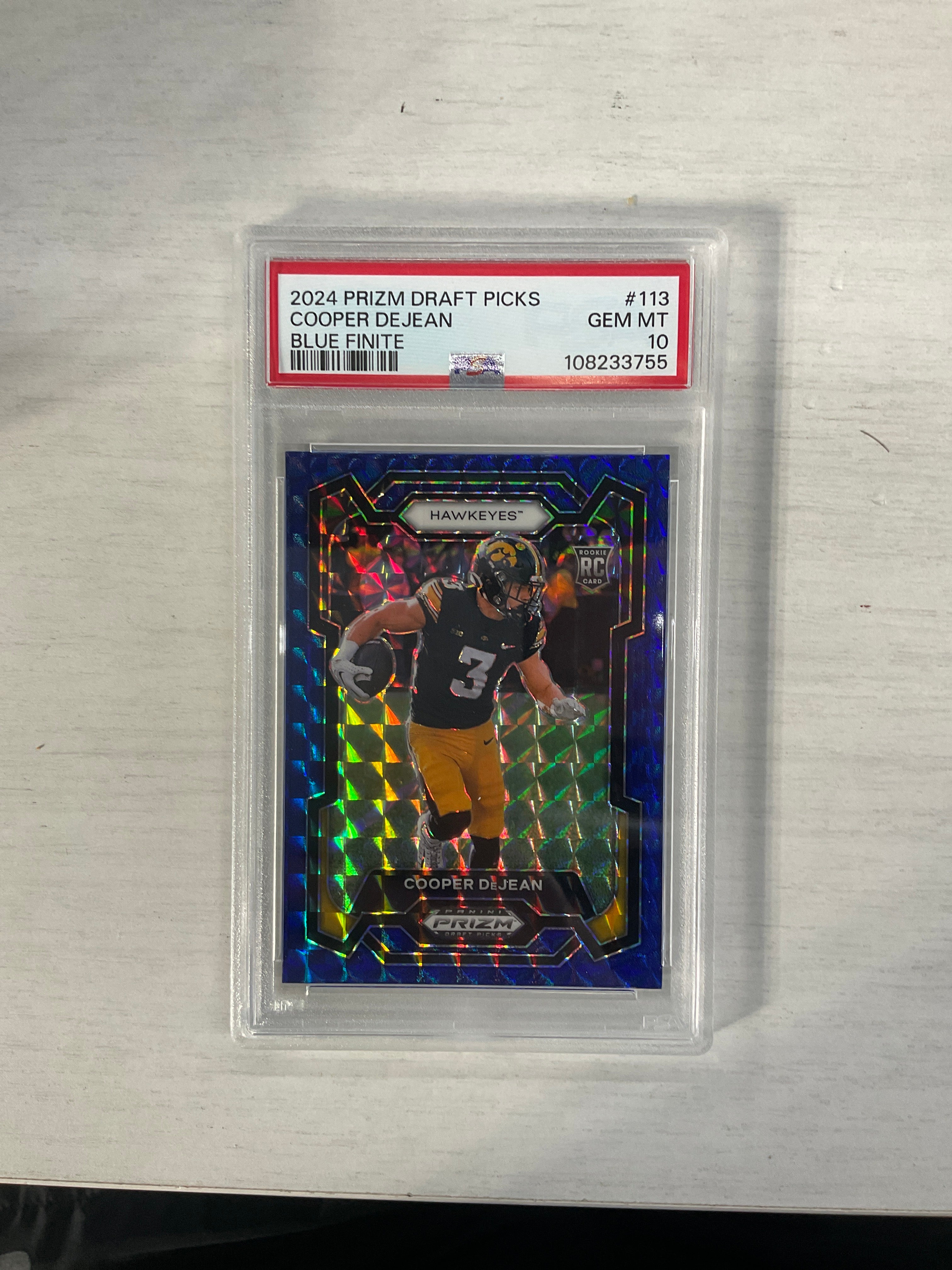 2024 Prizm Draft Picks Cooper DeJean Blue Finite /89 PSA 10